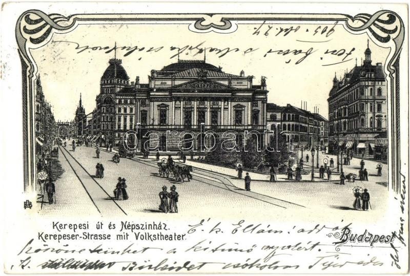 T2 Budapest VIII. Kerepesi út, Népszínház, Art Nouveau, Litho - Non Classés