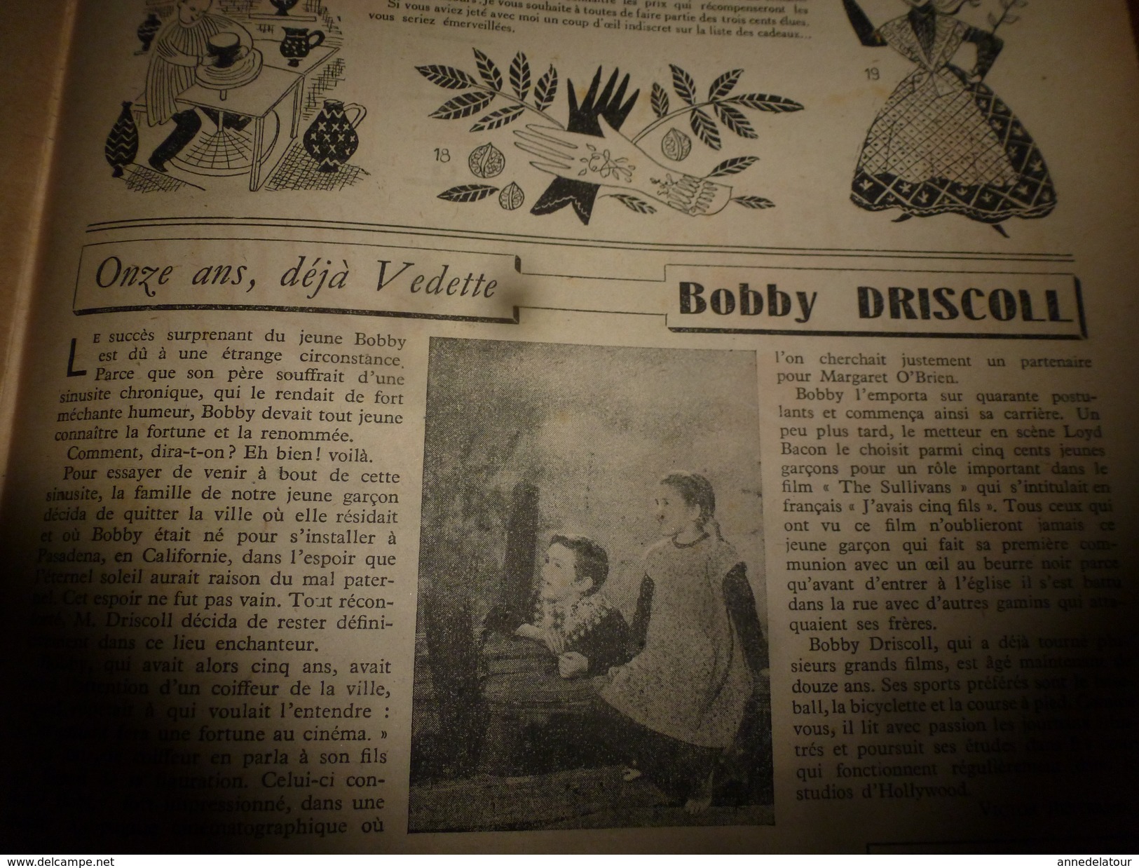 1950 LSDS (La Semaine de Suzette): Le mystère du CHAT SIAMOIS ; Bobby DRISCOLL de Pasadena aux USA,vedettede cinéma