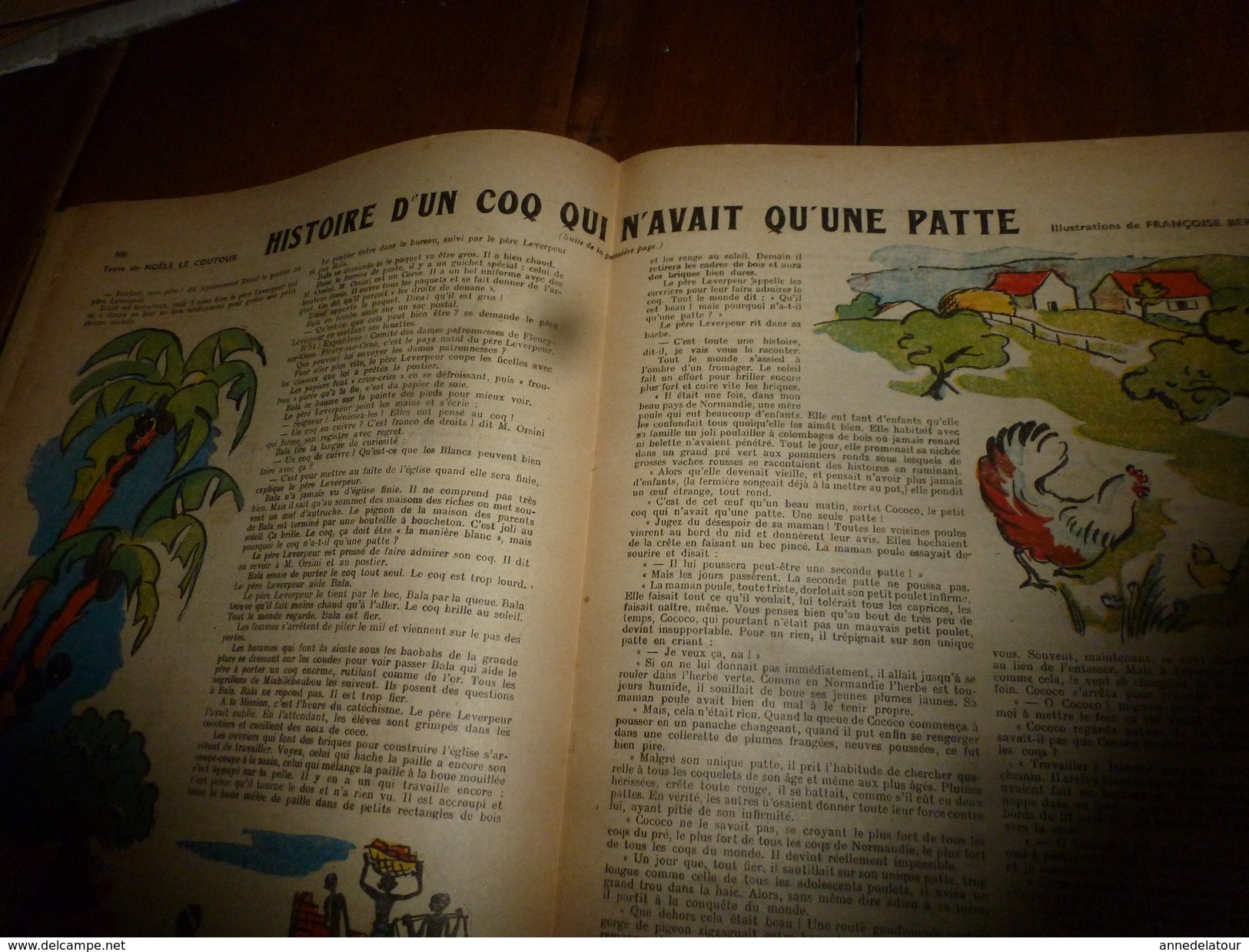 1948 LSDS (La Semaine De Suzette): HISTOIRE D'UN COQ QUI N'AVAIT QU'UNE PATTE ; Etc - La Semaine De Suzette