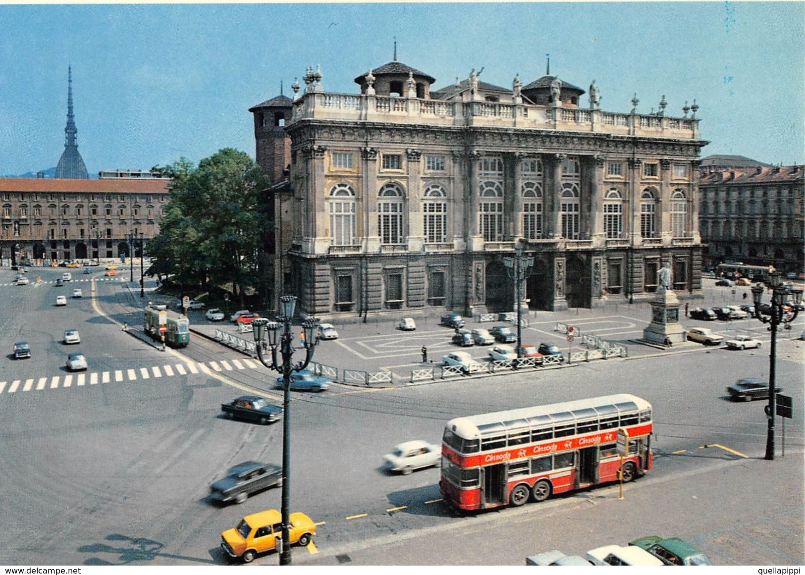 D6988 "TORINO - PIAZZA CASTELLO - PALAZZO MADAMA 1712 - MOLE ANTONELLIANA" ANIMATA, S.A.C.A.T. 455  CART NON SPED - Places & Squares