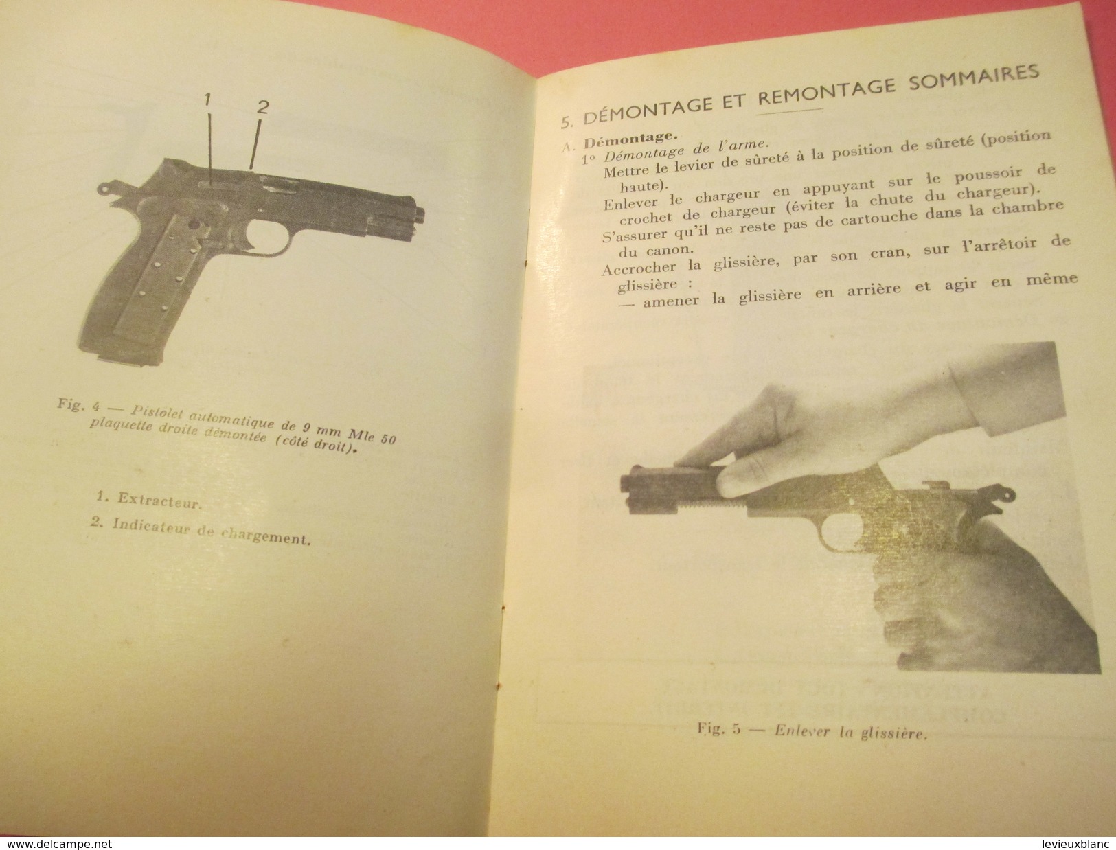 Fascicule/Guide technique Sommaire/PISTOLET Automatique de 9 mm Modèle 1950/Ministère d'Etat/MAT1030/1970  VPN117