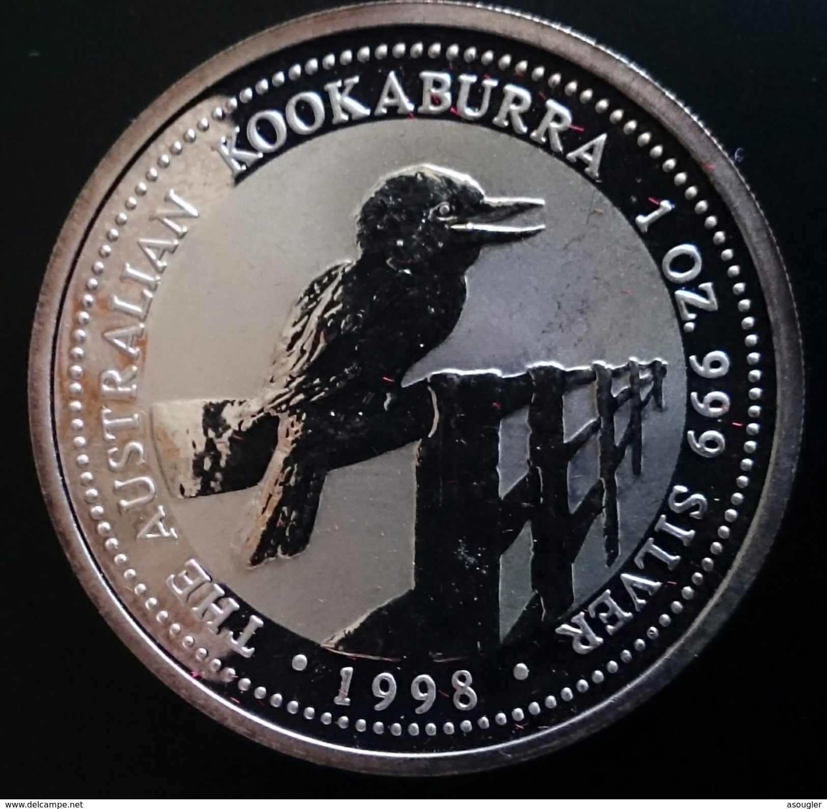 AUSTRALIA 1 DOLLAR 1998 SILVER BU "Kookaburra" Free Shipping Via Registered Air Mail - Dollar