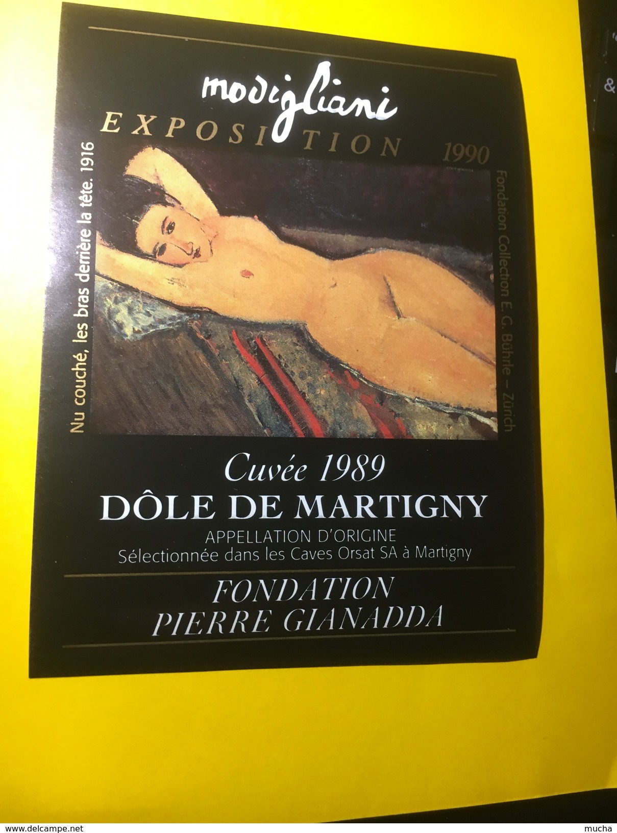 5674 -  Nu Couché Les Bras Derrière La Tête Exposition Modigliani 1990 Dôle De Martigny 1989 - Kunst