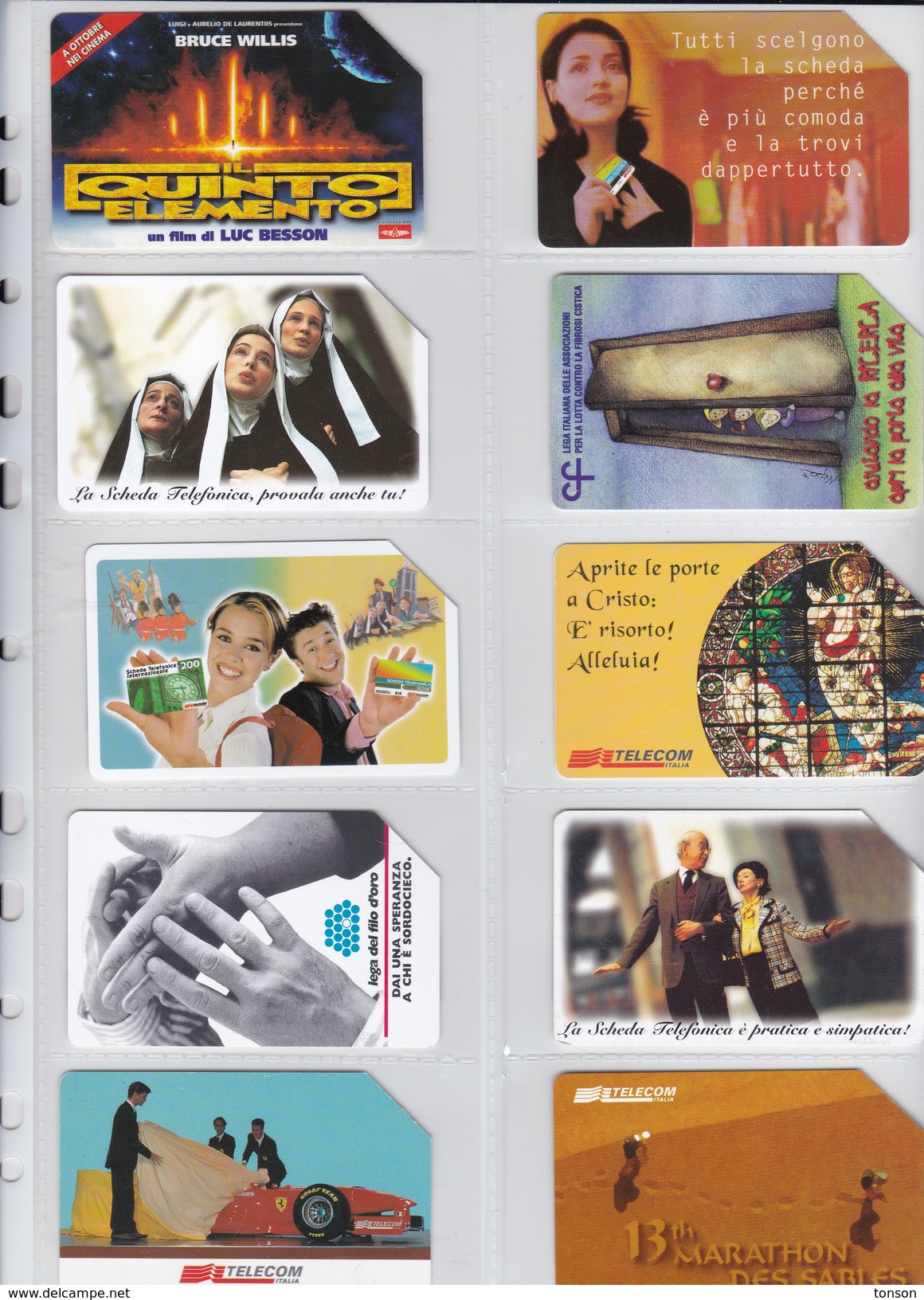 Italy, 10 Different Cards Number 8, Ferarri, Women, Marathon, Movie, 2 Scans. - [4] Sammlungen