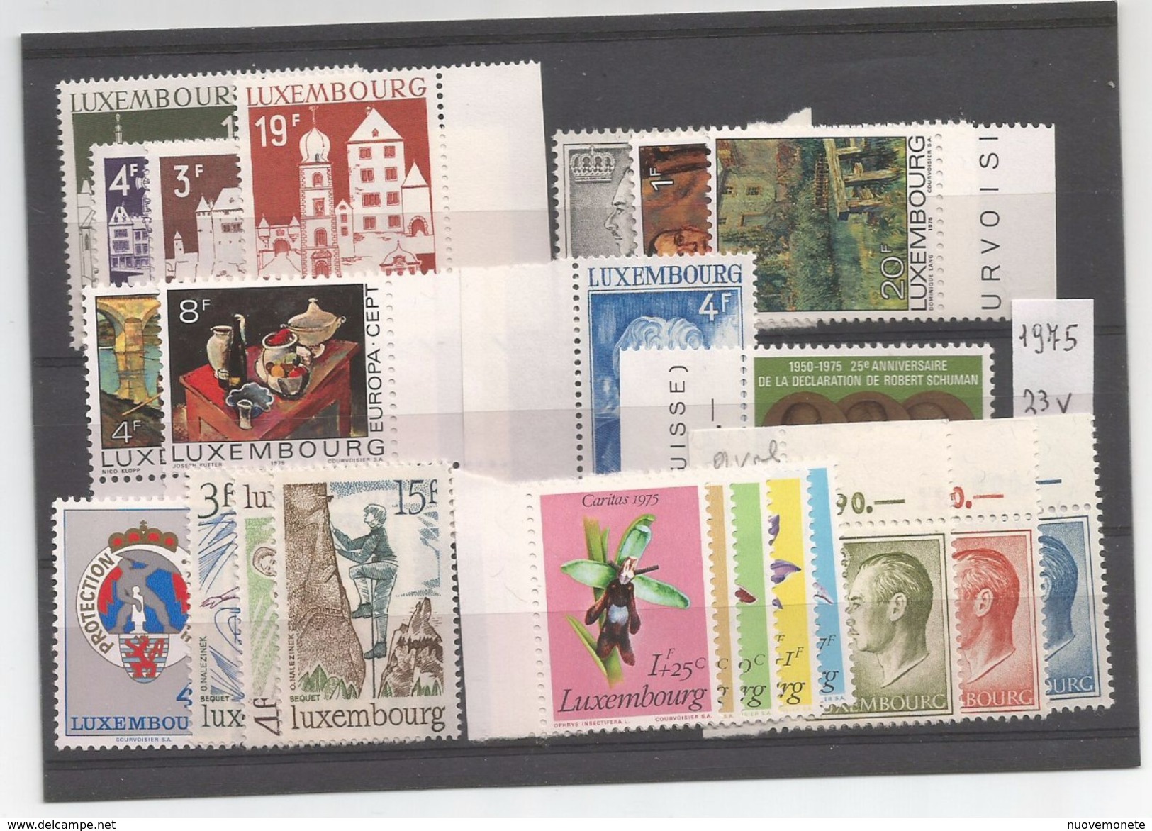 LUSSEMBURGO ANNATA 1975 23 Valori Ordinari  NUOVI PERFETTI  MNH** - Années Complètes