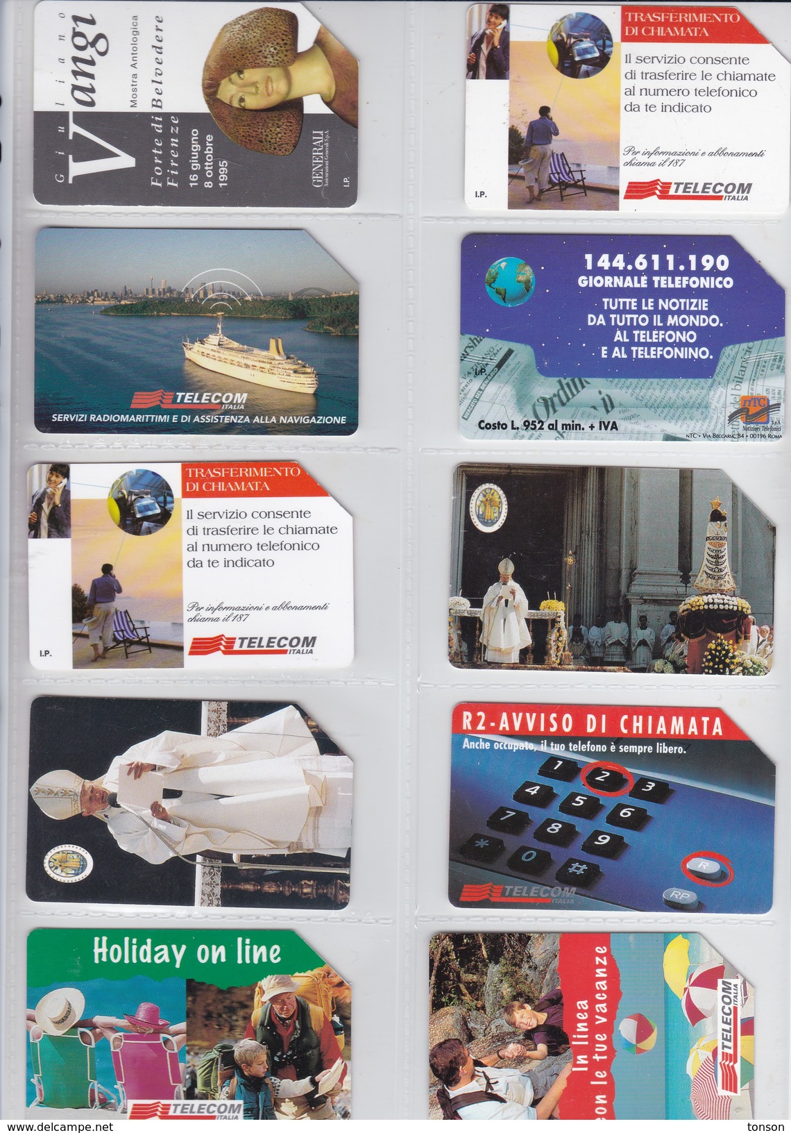Italy, 10 Different Cards Number 16, Pope, Sailing, 2 Scans. - Collections