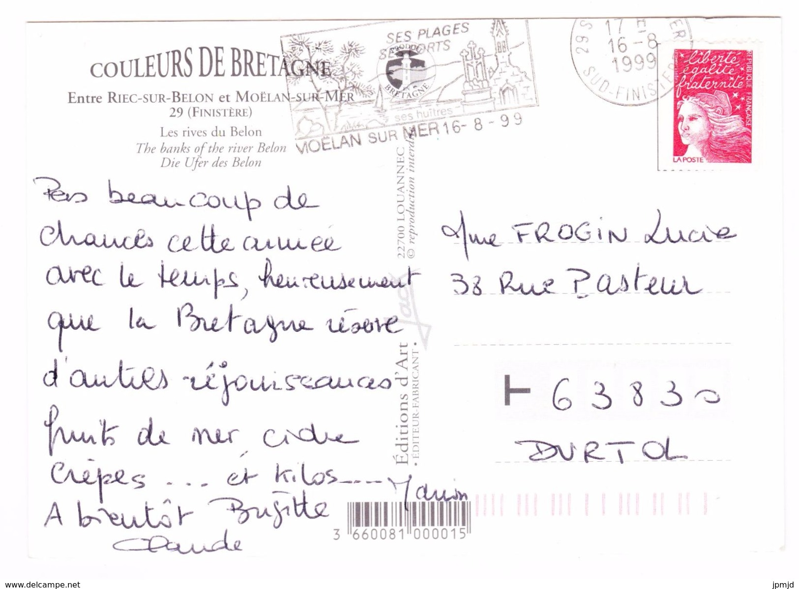 29 - LES RIVES DU BELON - Entre Riec Sur Belon Et Moëlan Sur Mer - Ed. Jack - 1999 - Moëlan-sur-Mer