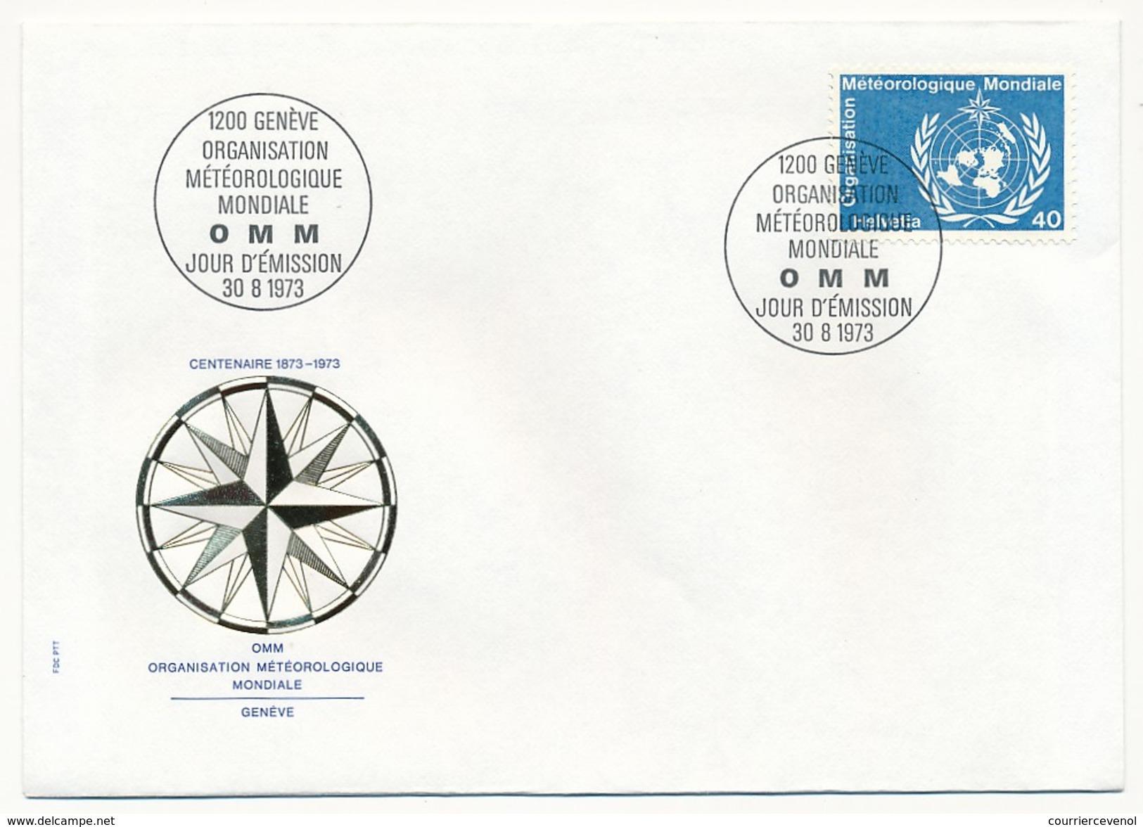 SUISSE - 8 Enveloppes FDC - Organisation Météorologique Mondiale 1973 (Timbres De Service) - Protección Del Medio Ambiente Y Del Clima