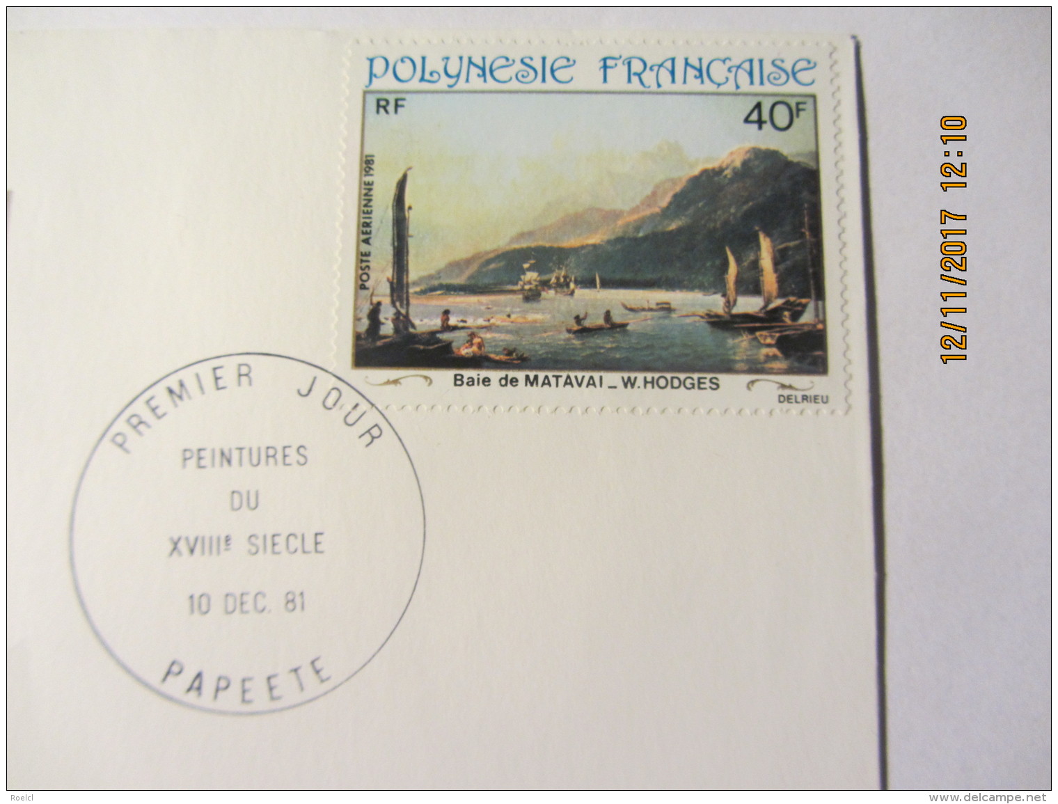 Enveloppe 1er Jour POLYNESIE " Peinture Du 18°siècle - Baie De MATAVAI - - Cartas & Documentos