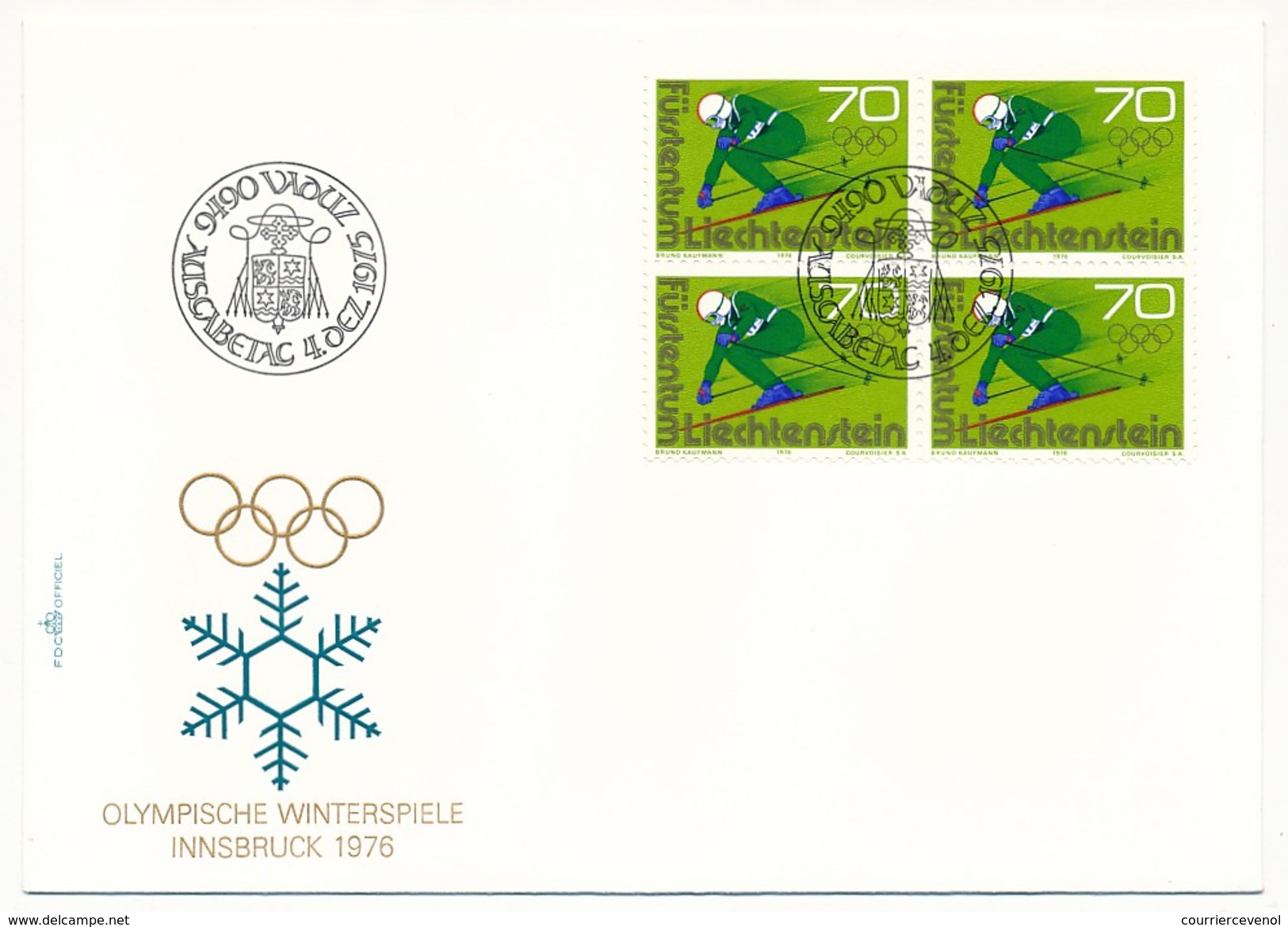 LIECHTENSTEIN - 5 Enveloppes FDC + Jeux Olympiques D'Hiver INNSBRUCK 1976 - Winter 1964: Innsbruck