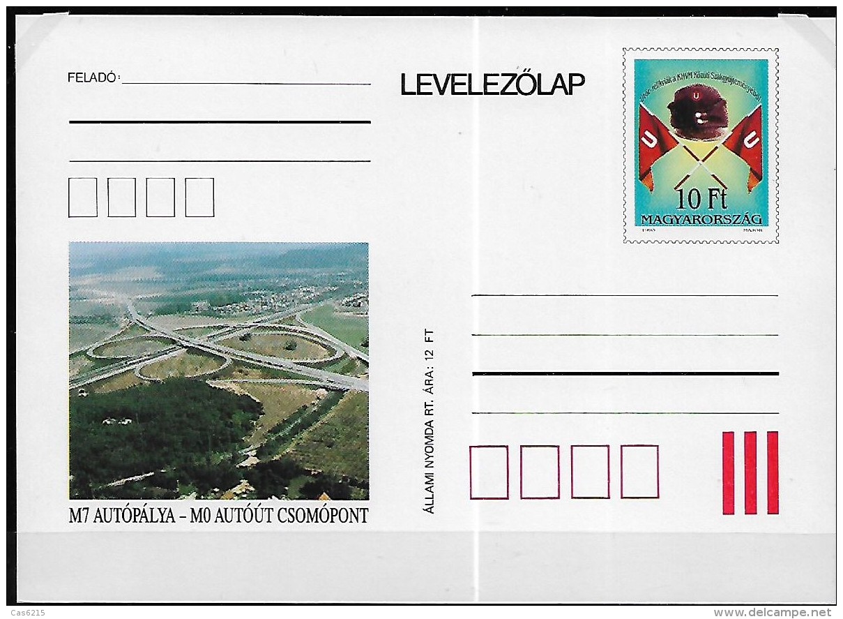 Hungary Hongrie 1993 Opening New Highway M7 Autoroute, Entier Postale Stationary - Lettres & Documents