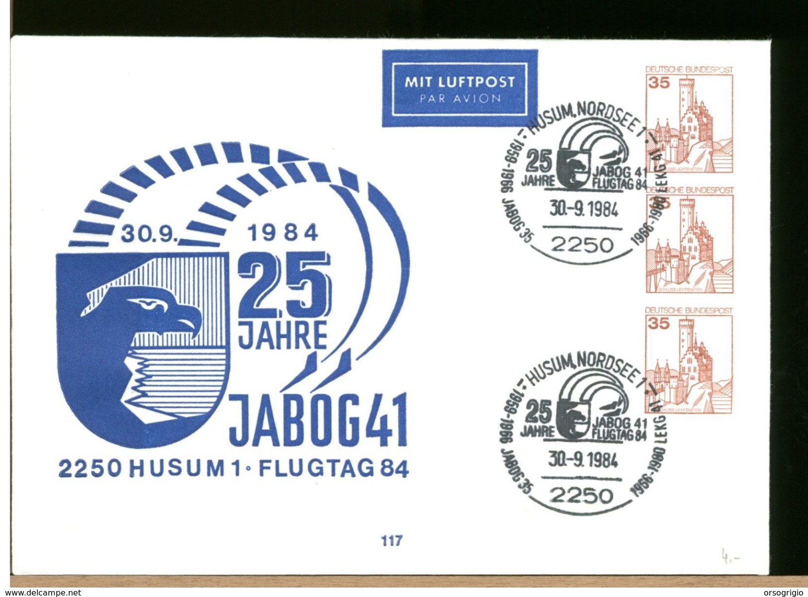 GERMANIA - HUSUM - FLUGTAG 84 - JABOG41 - Private Covers - Mint