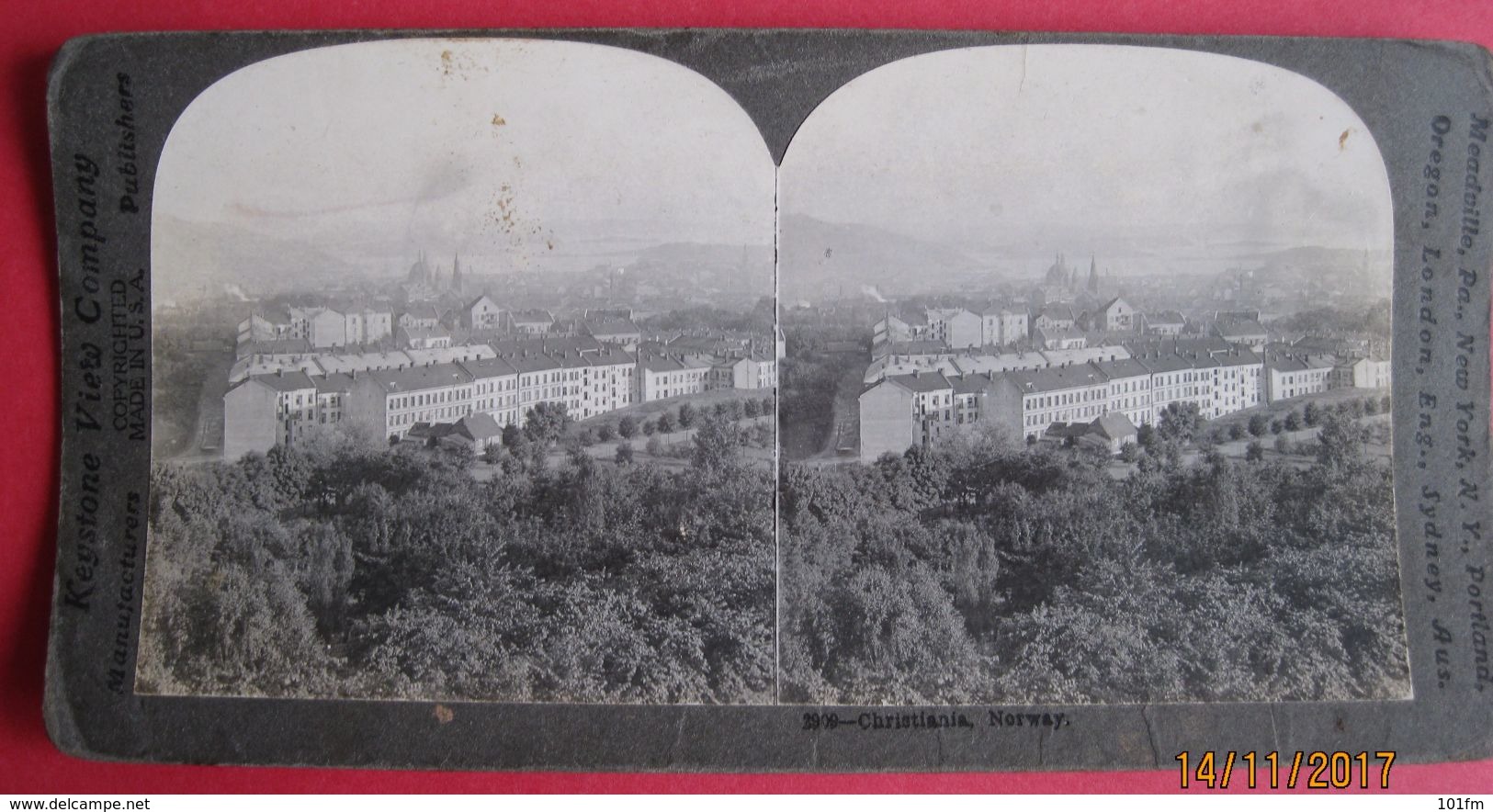 CARTE STEREOSCOPIQUE  - NORWAY - OSLO, CHRISTIANIA - PANORAMA, STEREO PHOTO - Cartes Stéréoscopiques