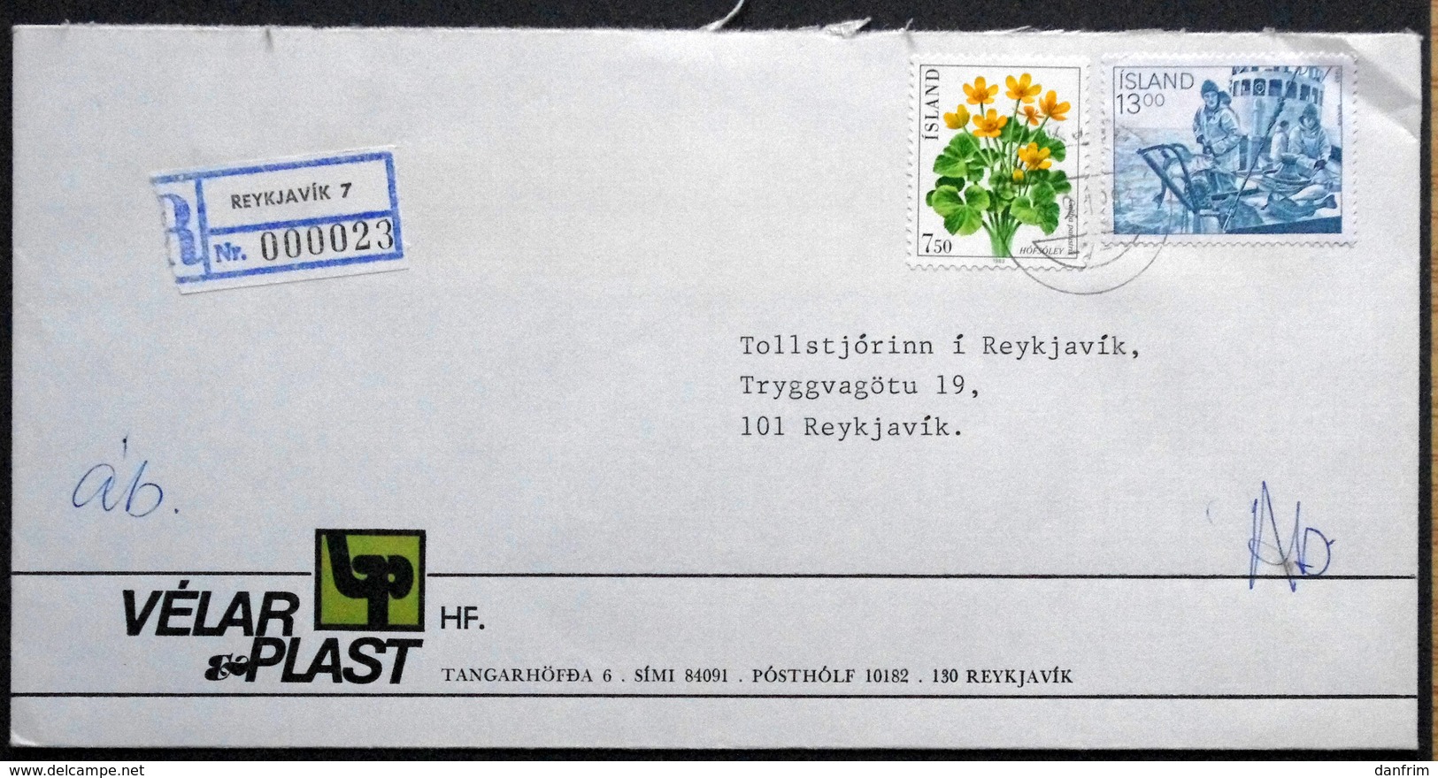 Iceland 1983   Registered Cover    ( Lot  4784 ) - Lettres & Documents