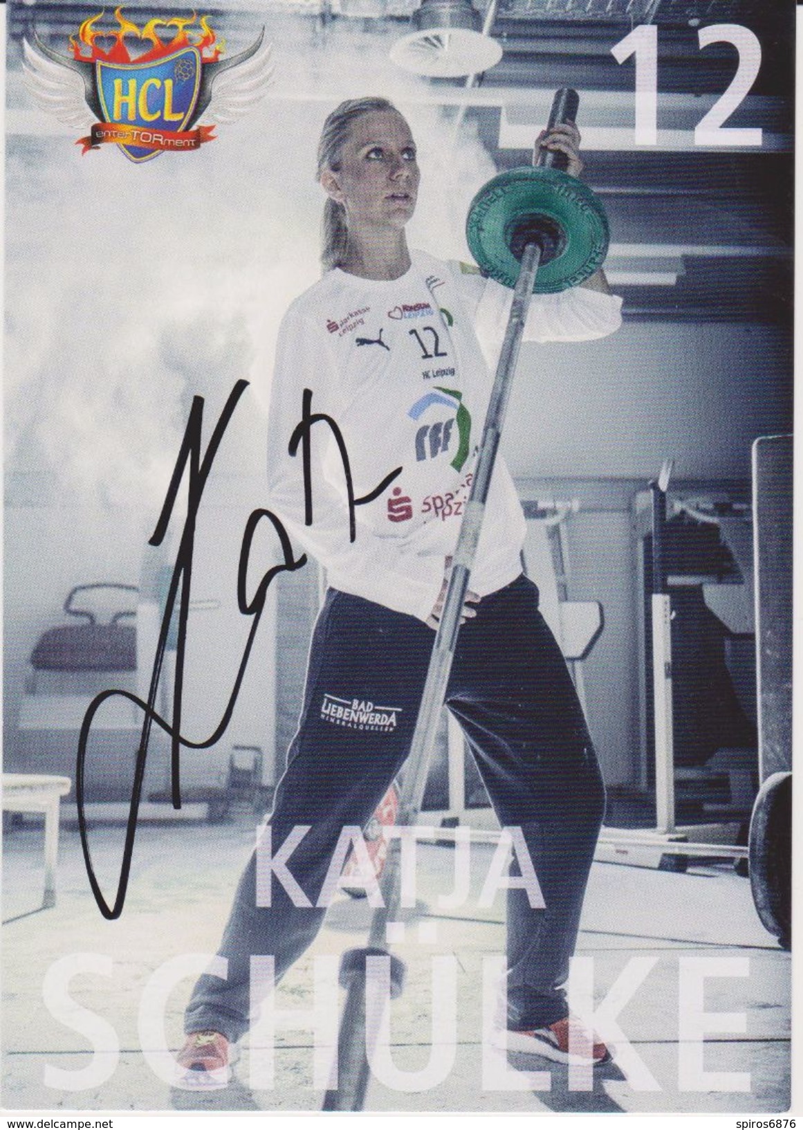 Original Autograph Handball Card KATJA SCHULKE Team HC LEIPZIG Germany - Women Bundesliga 2013 / 2014 - Handball