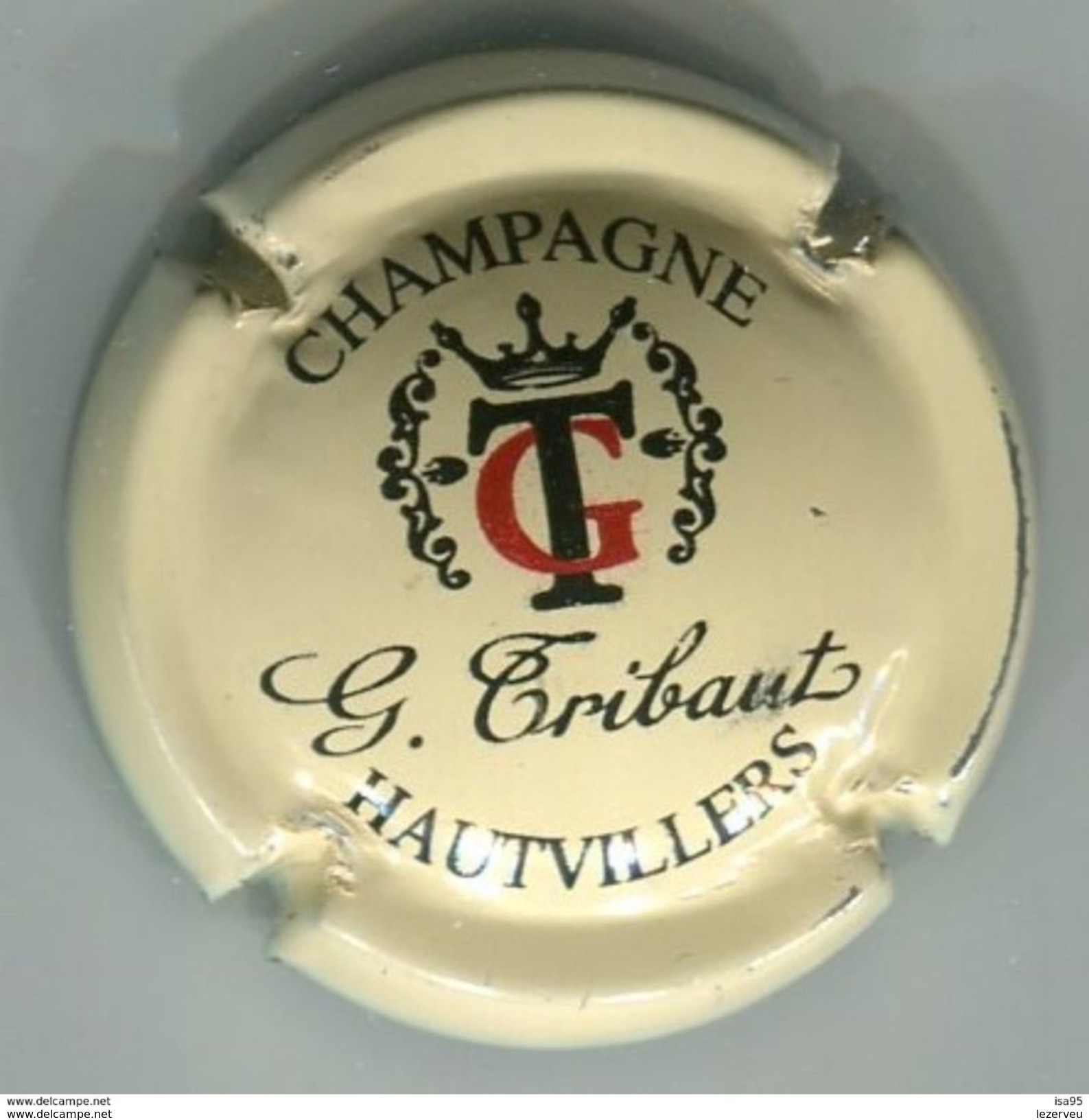 CAPSULE MUSELET CHAMPAGNE G. TRIBAUT HAUTVILLERS  ( Noir Et Rouge Sur Crème) - Tribaut