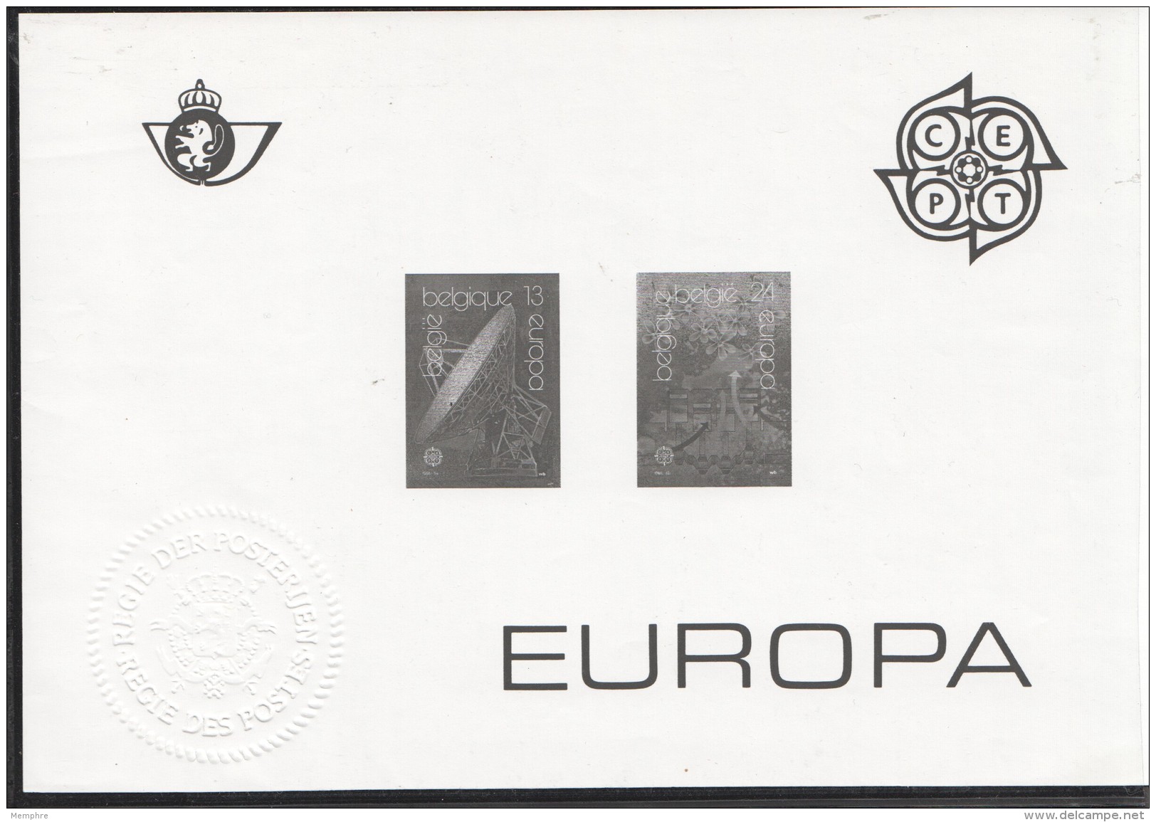 1988 Europa  Superbe  COB 2283-4 - B&W Sheetlets, Courtesu Of The Post  [ZN & GC]