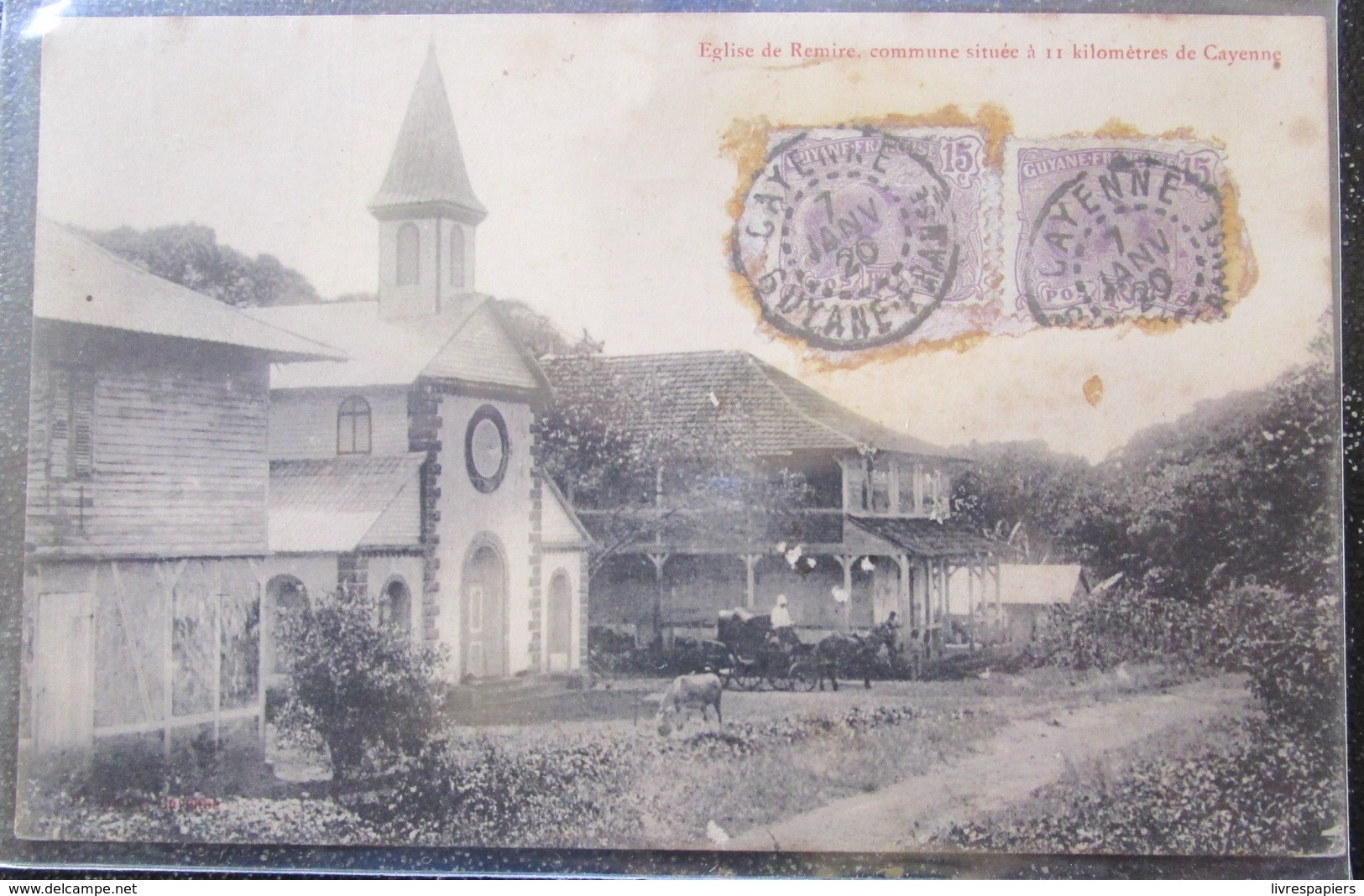 Guyane Eglise De Remire Pres De Cayenne Cpa Timbrée 1919 - Cayenne