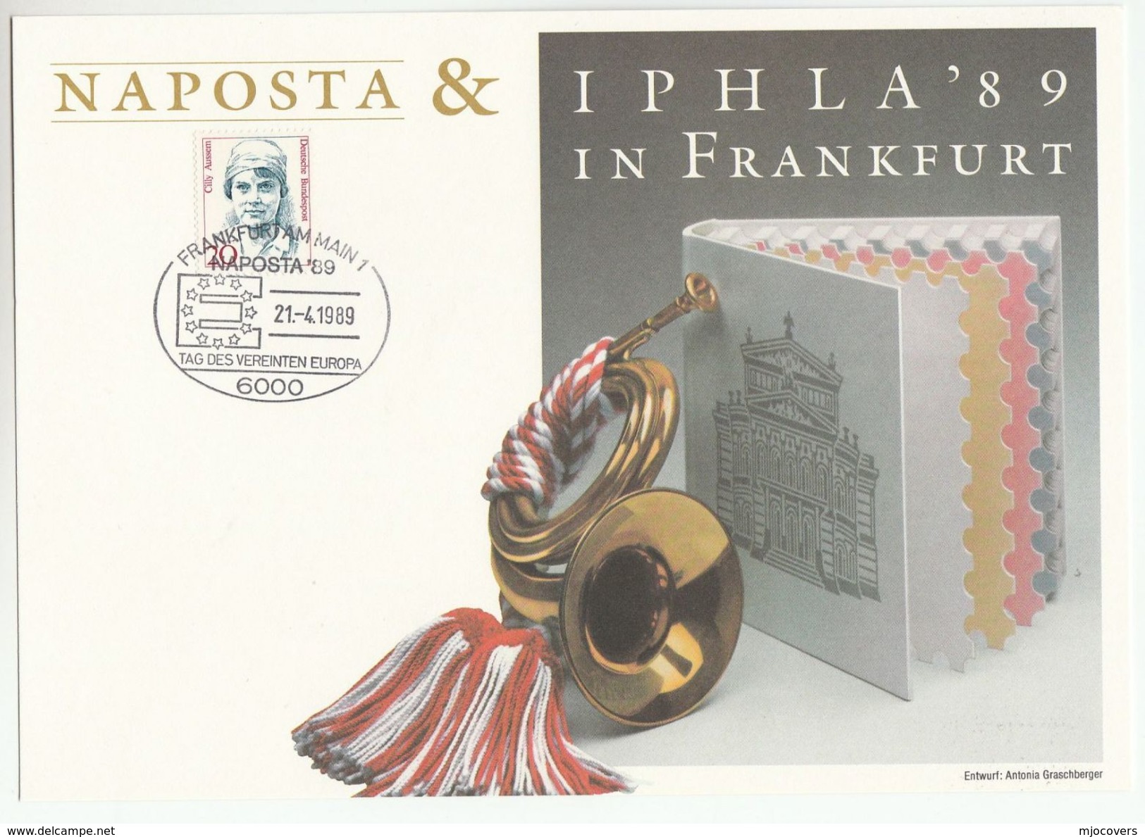 1989 NAPOSTA 'UNITED EUROPE' DAY  EVENT COVER Card GERMANY Philatelic Exhibition, European Community Stamps - Institutions Européennes