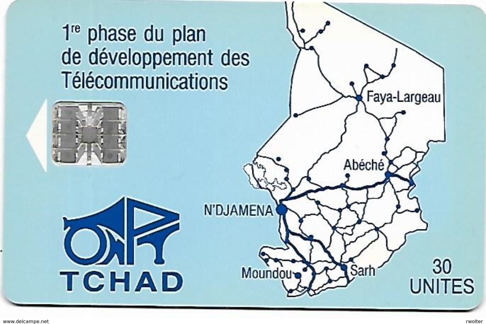 @+ Tchad - ONPT 30U - Blue Map Of Tchad SC7 - Chad