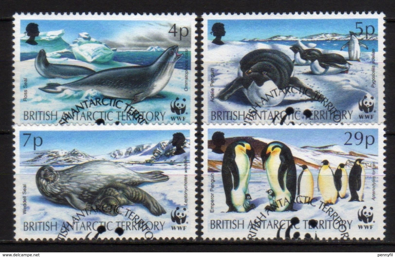 BRITISH ANTARTIC TERRITORY - 1992 Scott# 192+193+194+195 USED WWF - Gebraucht