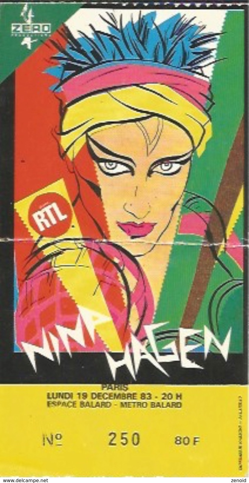 Ticket Concert Nina Hagen - Espace Balard 1983 - Concerttickets