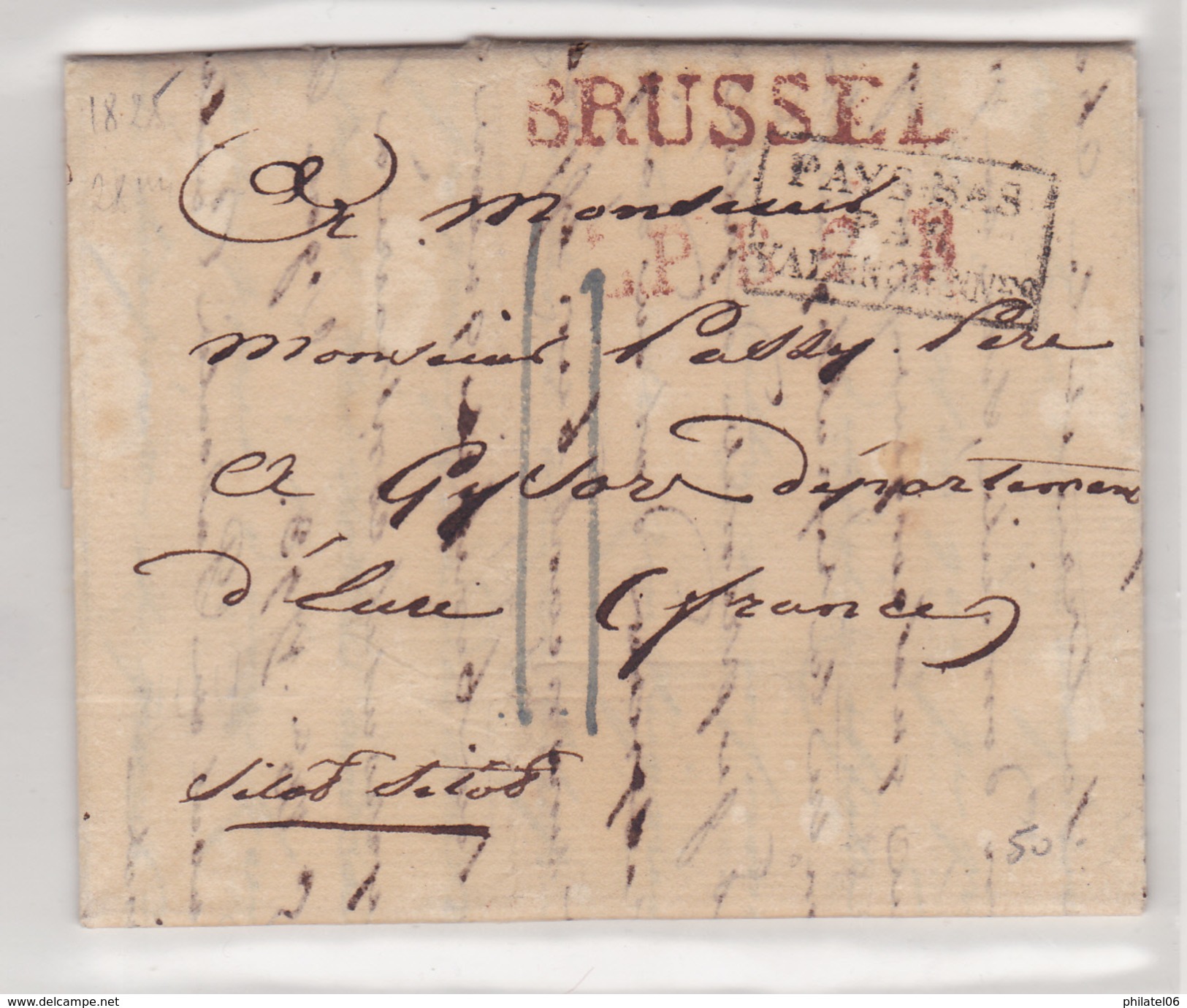 BELGIQUE  1829  PAYS BAS PAR VALENCIENNES  AVEC CORRESPONDANCE - 1815-1830 (Periodo Holandes)