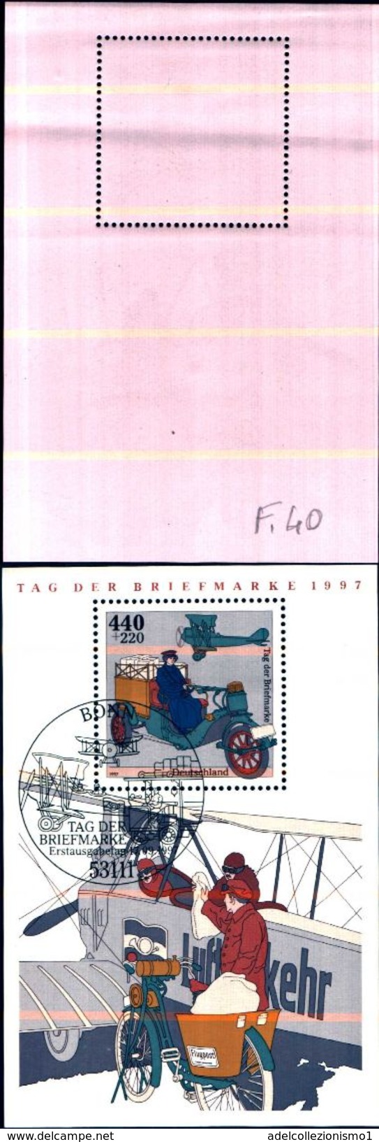 85307)  GERMANIA 1 FOGLIETTO GIORNATA DEL FRANCOBOLLO AEREO 1997 Usato - 1st Day – FDC (sheets)