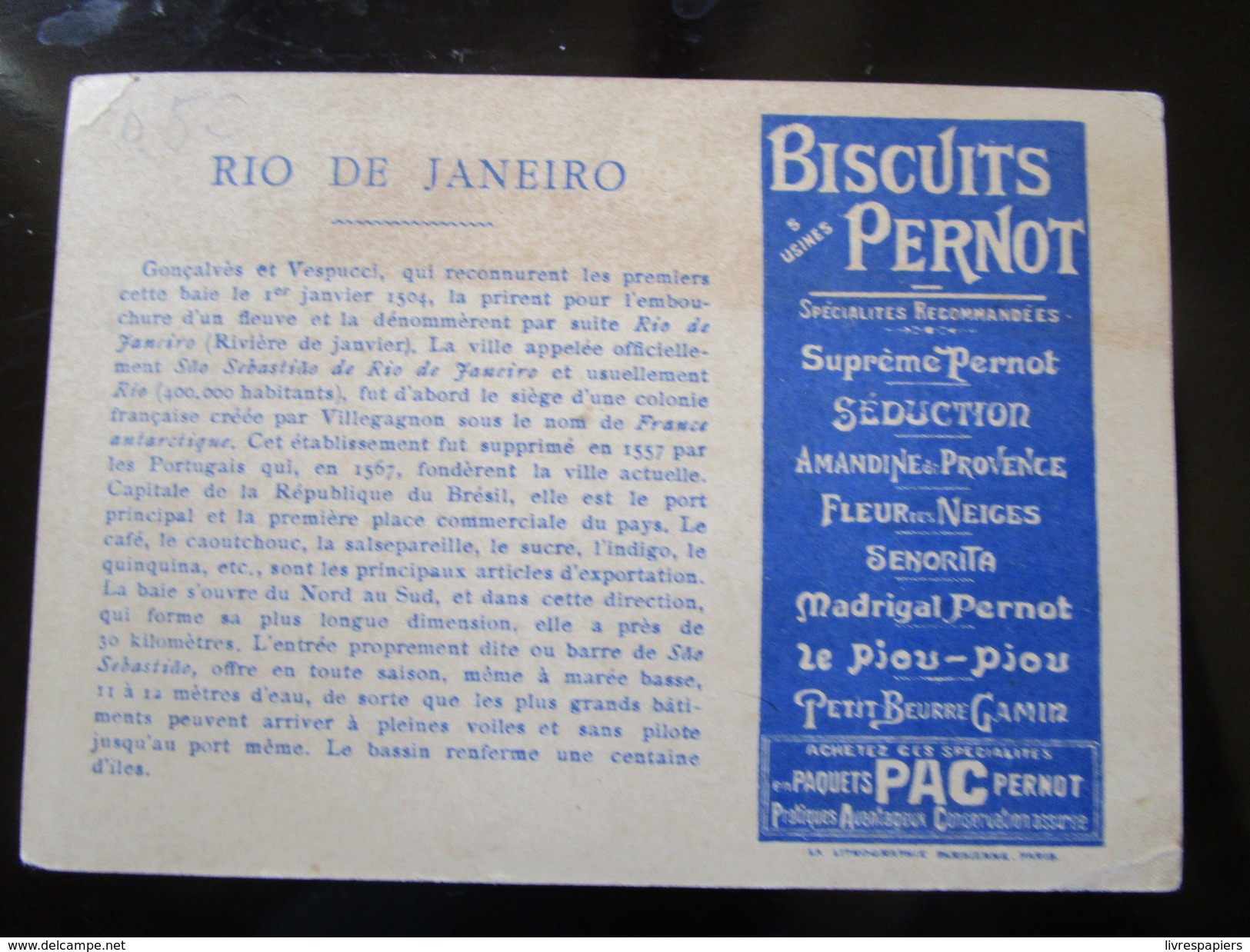 Rio De Janeiro   Ports Du Monde Biscuits Pernot - Pernot