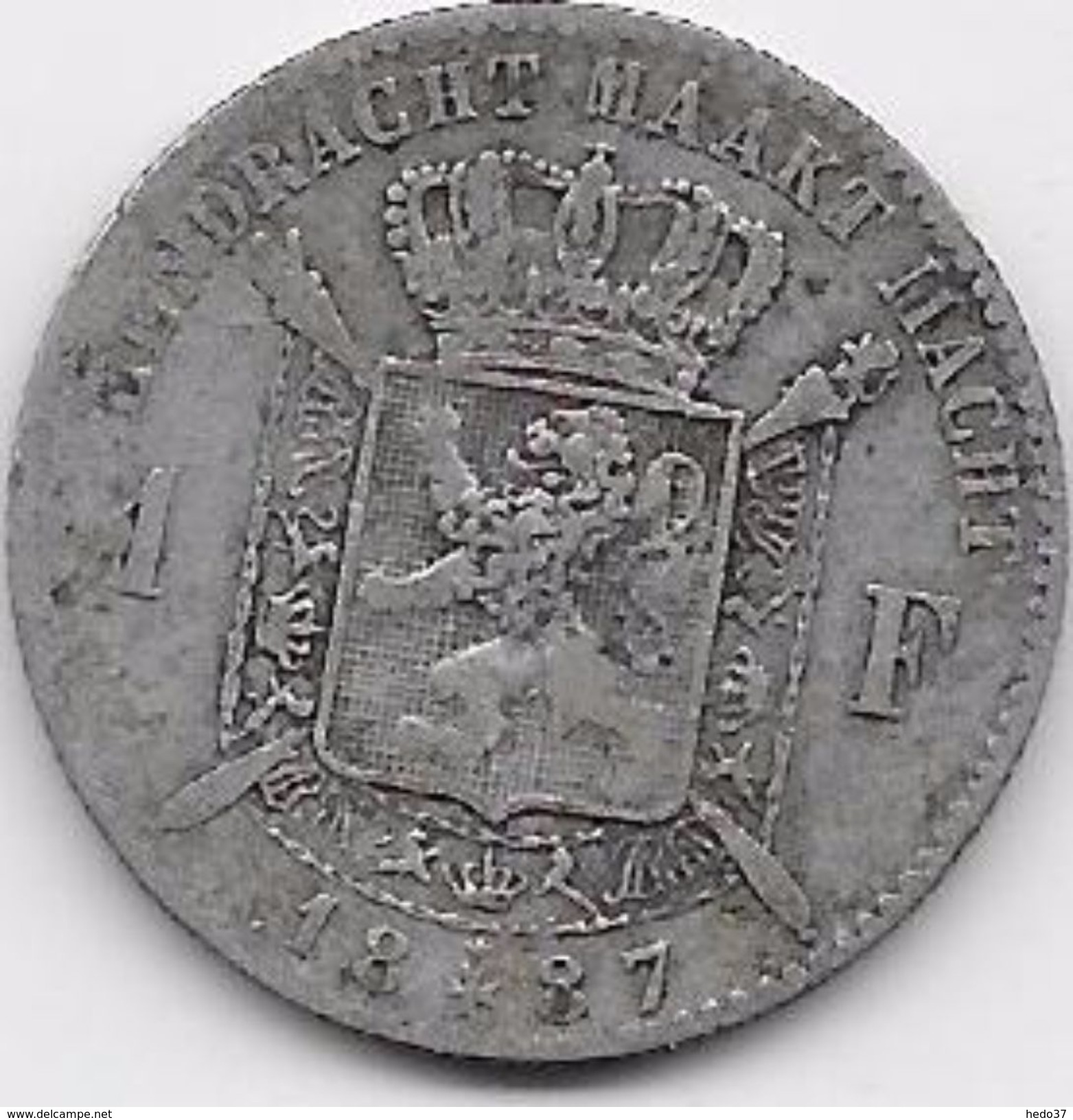 Belgique - 1 Franc 1887 - Argent - 1 Franc