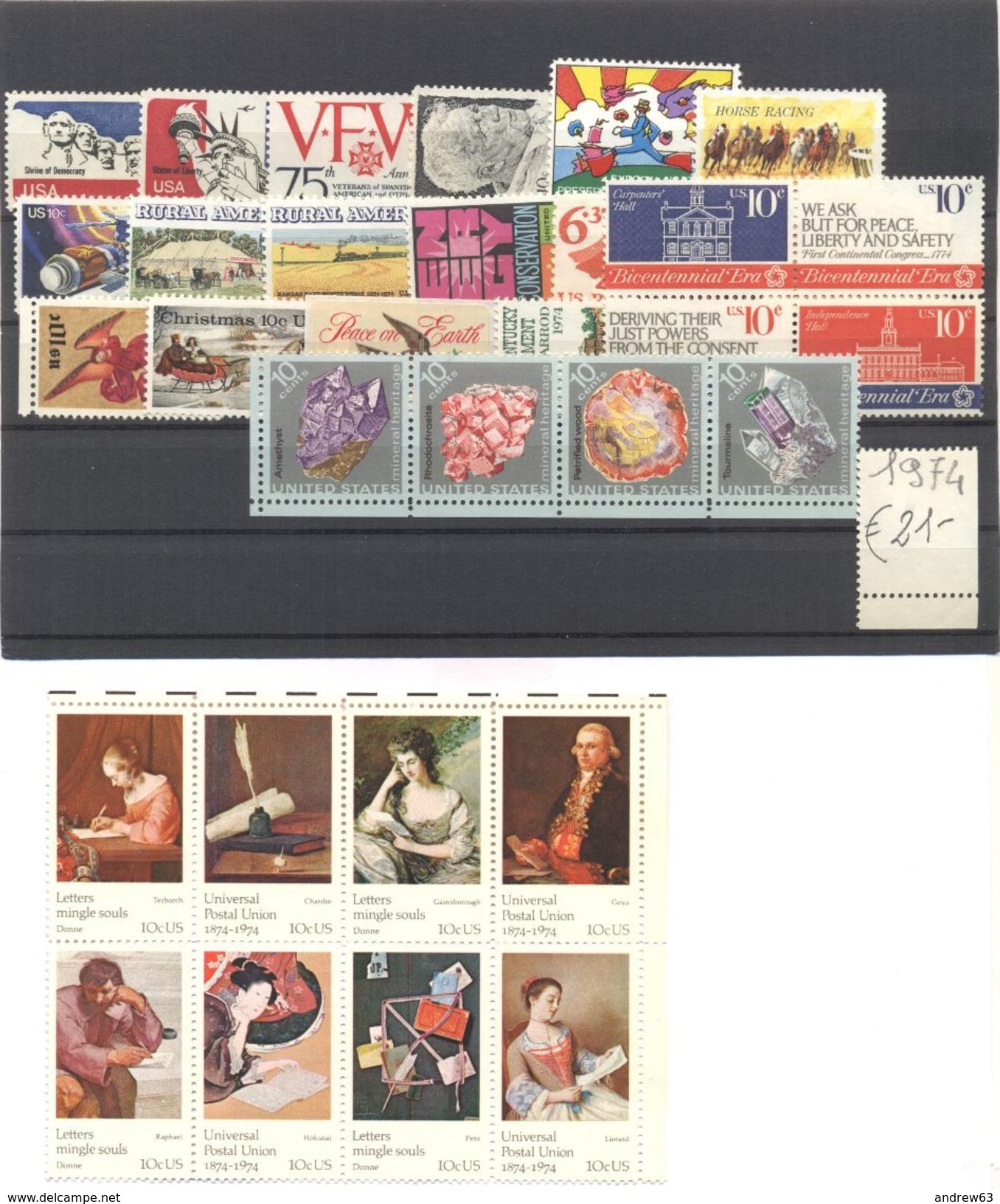 STATI UNITI - USA - 1974 - Annata Completa - Complete Year - ** MNH/VF - Vedi Foto - Ganze Jahrgänge