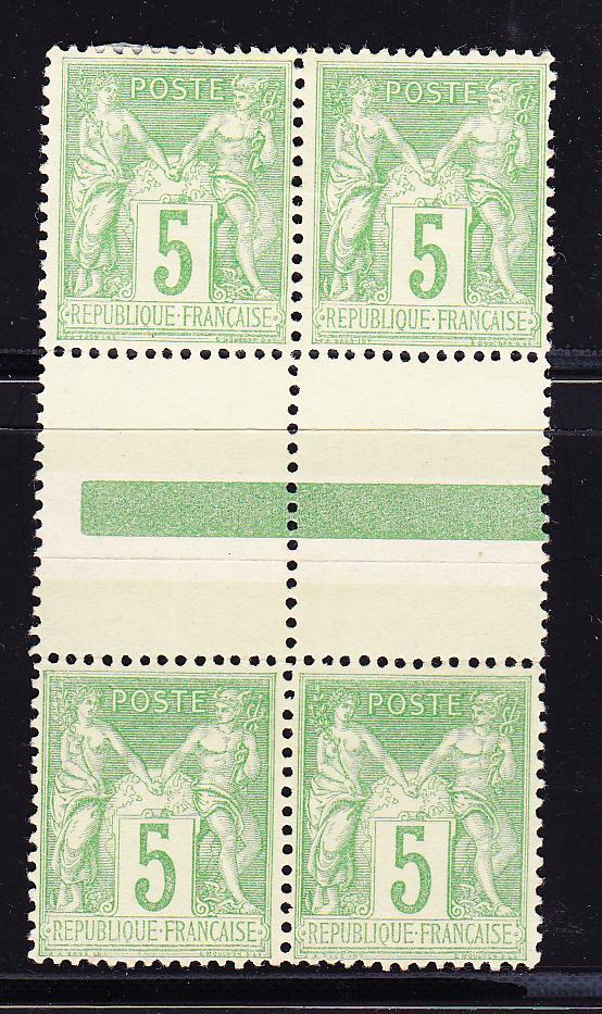 (*) N°106a - 2 Paire Verticales  - TB - 1876-1878 Sage (Type I)