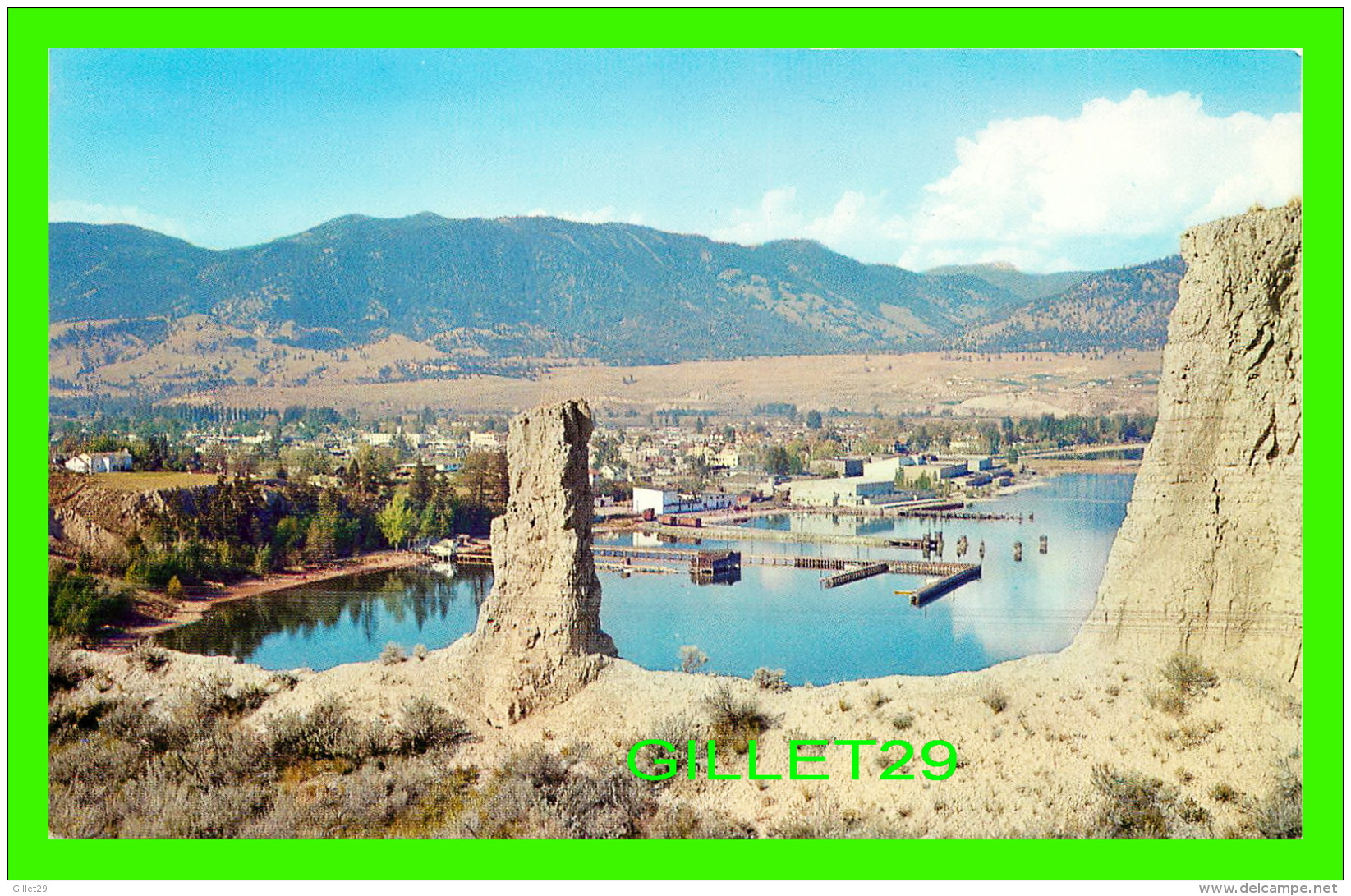 PENTICTON, BRITISH COLUMBIA -   VIEW OF THE CITY -  PUB. BY MONAHAN AGENCY - - Penticton