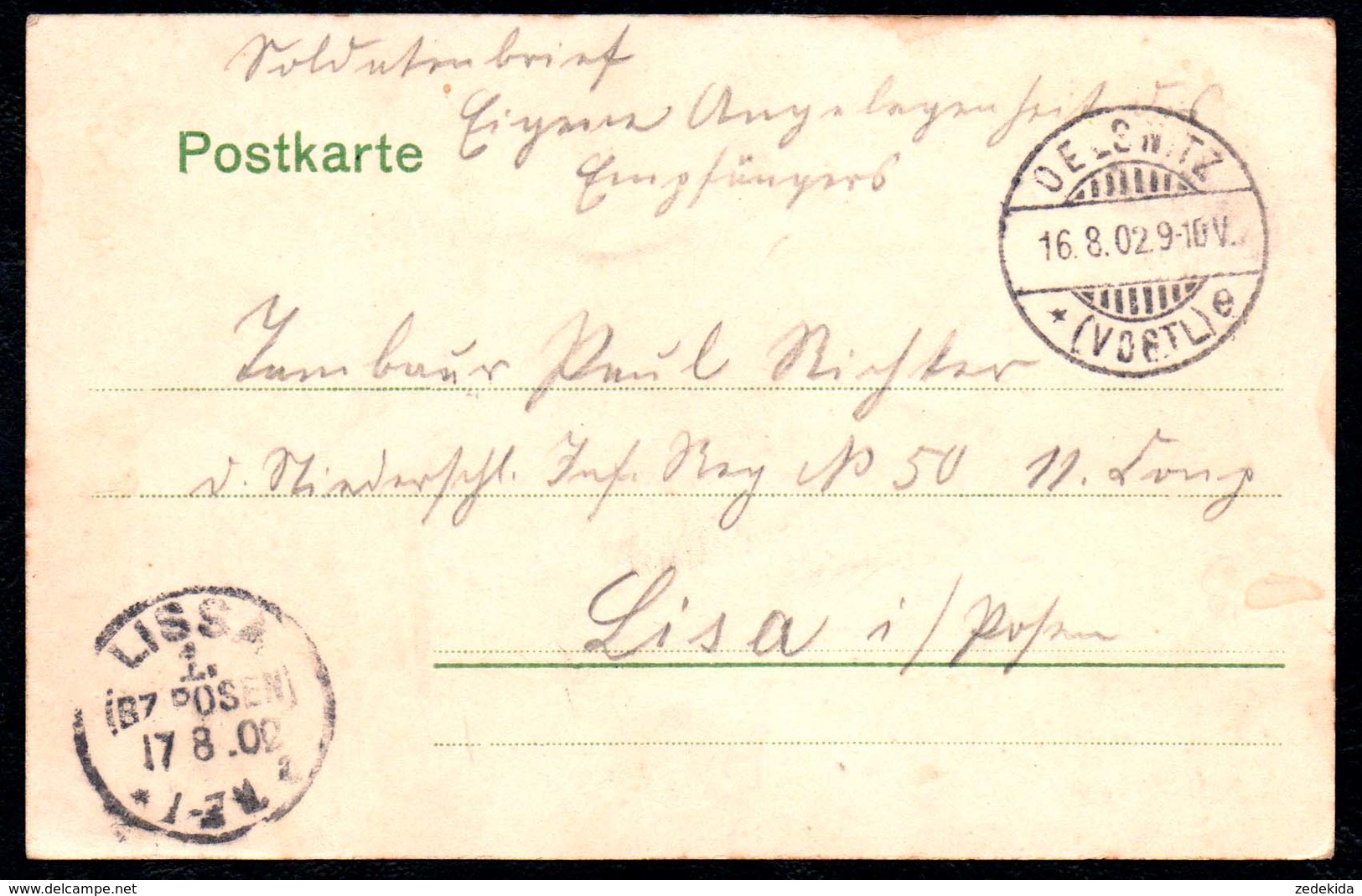 A9323 - Oelsnitz I. V. - Rathaus - Gel 1902 Nach Lissa Leszno Bz Posen - Oelsnitz I. Vogtl.