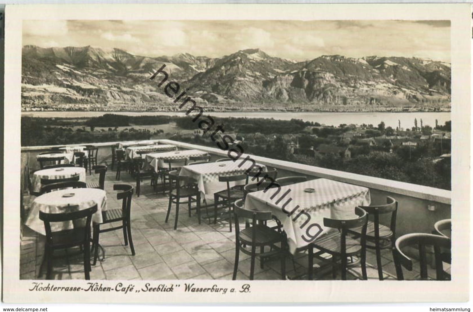 88142 Wasserburg Am Bodensee - Café Seeblick - Hochterrasse - Foto-Ansichtskarte - Verlag Gebr. Metz Tübingen - Wasserburg (Bodensee)