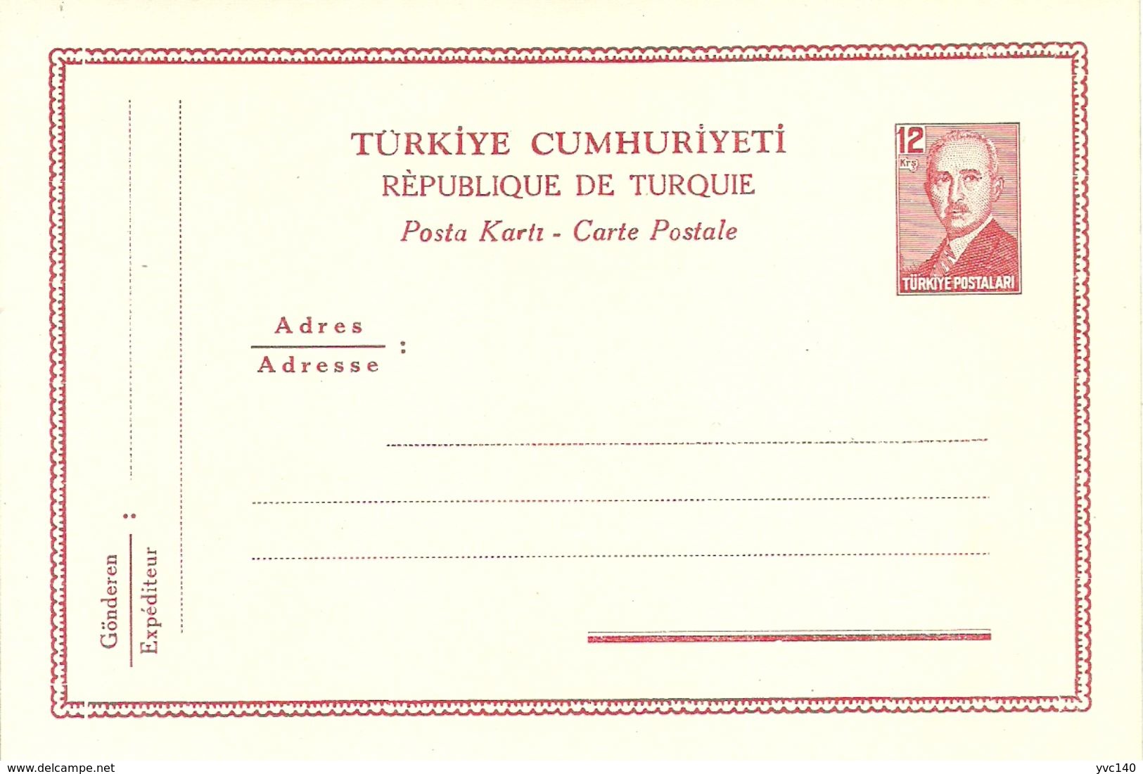 Turkey; 1949 Postal Stationery Isfila AN 177 - Postal Stationery