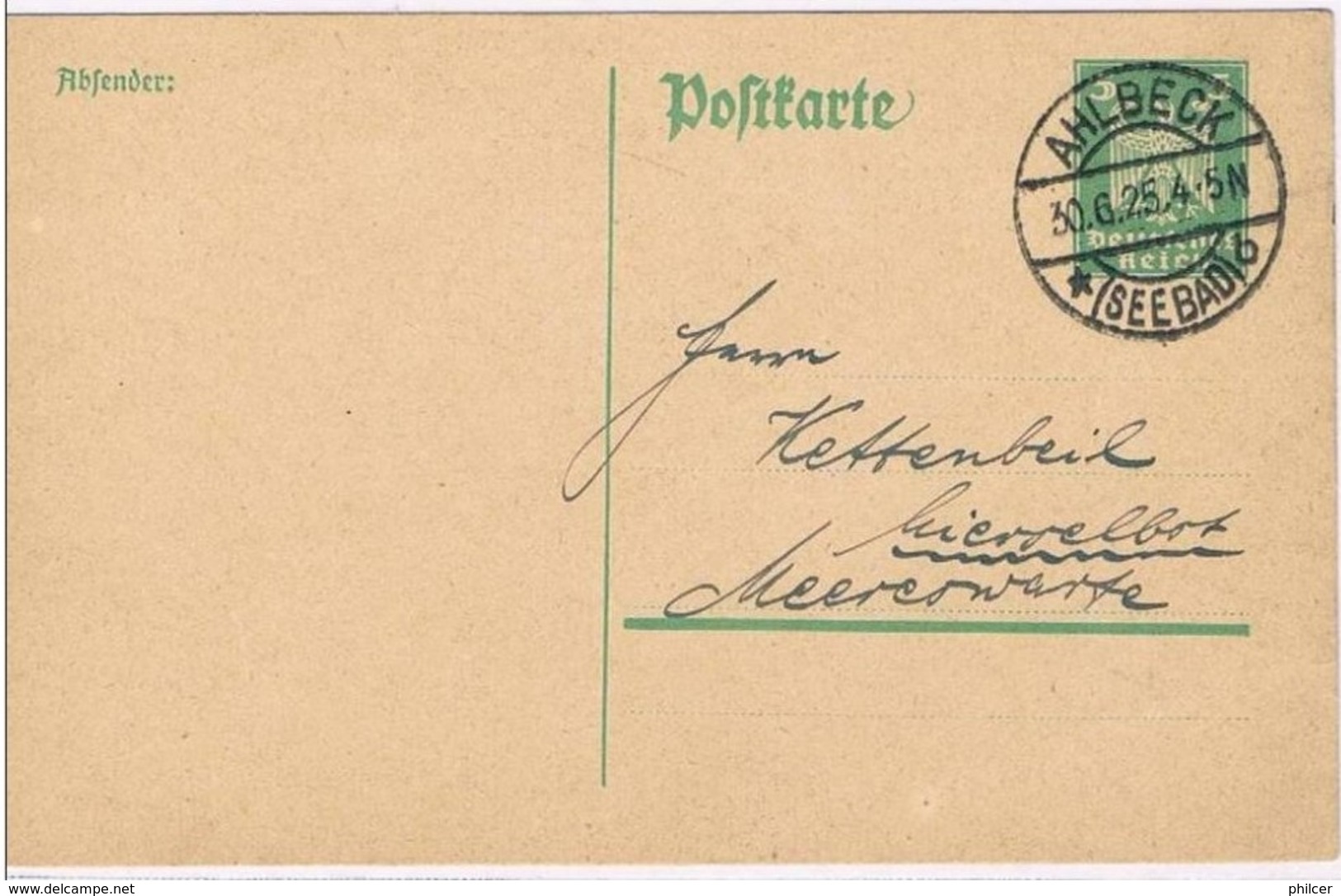 Alemanha, 1925,  Post Card - Postkarten