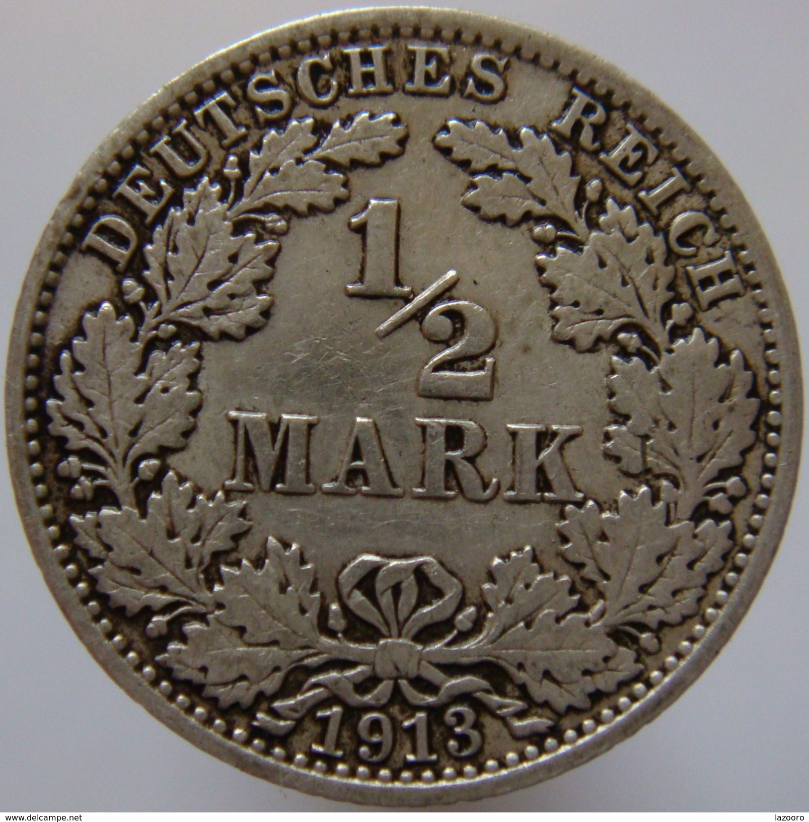 Germany 1/2 Mark 1913 J, Double J VF/XF - Silver - 1/2 Mark