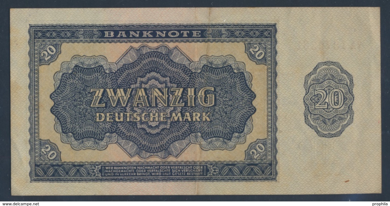 DDR Rosenbg: 351b KN 7stellig, Austauschnote, Serien: YA, YB, ZA Gebraucht (III) 1955 20 Deutsche Mark (9055421 - Sonstige & Ohne Zuordnung