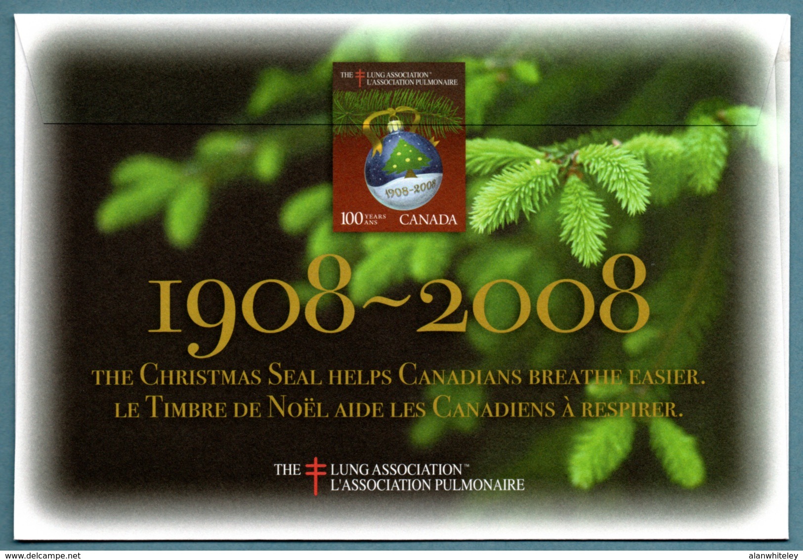 CANADA 2008 Christmas Seals: Commemorative Cover CANCELLED - Commemorative Covers