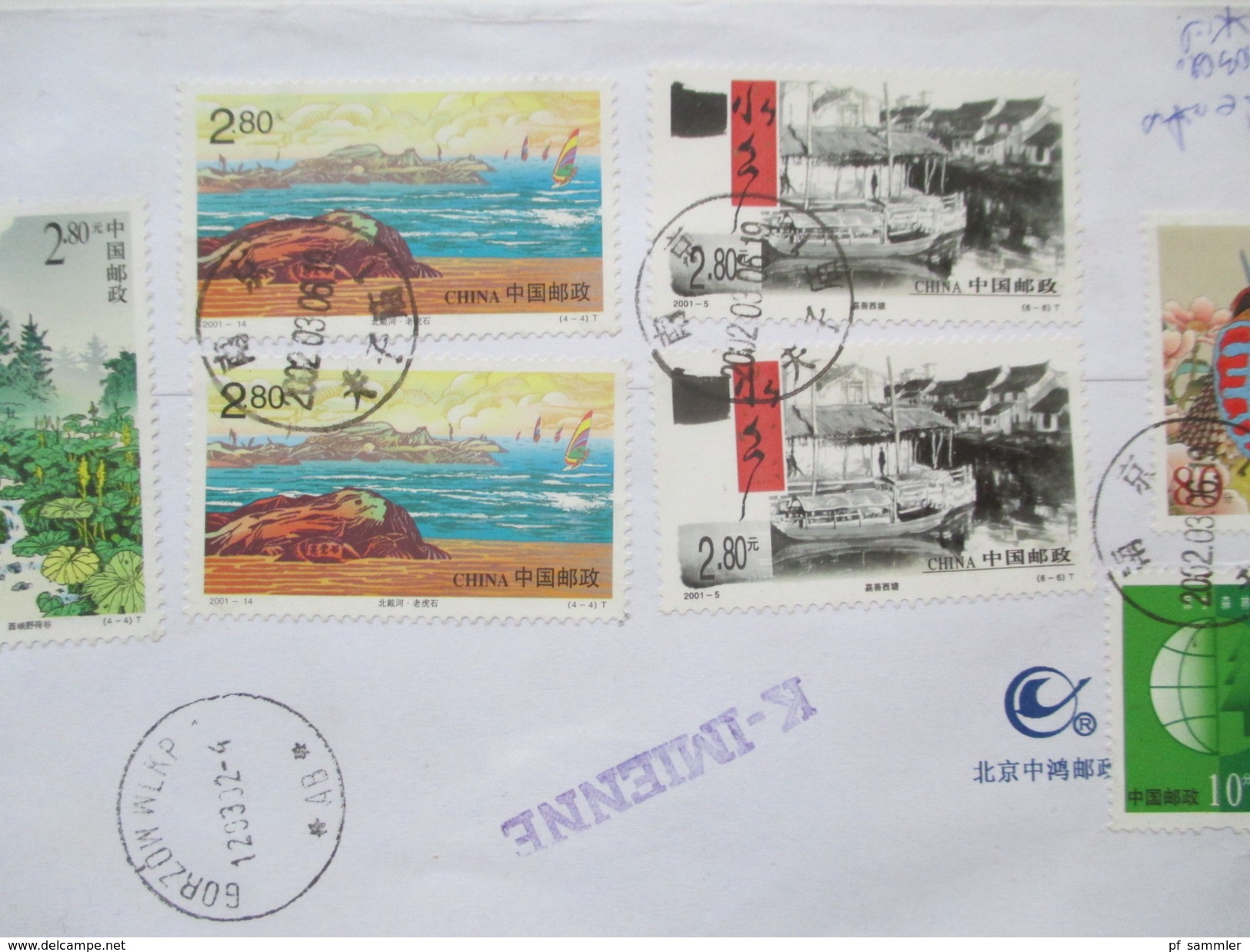 VR China 1980 / 90er Jahre 24 Briefe / Ganzsachen. Rote Stempel / Zierbriefe / FDC echt gelaufen nach Polen usw...