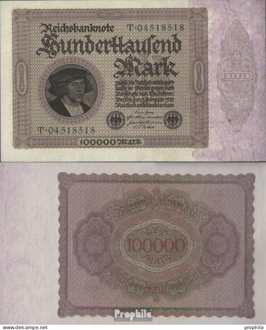 Deutsches Reich Rosenbg: 82a, Reichsdruckerei Bankfrisch 1923 100.000 Mark - 100000 Mark