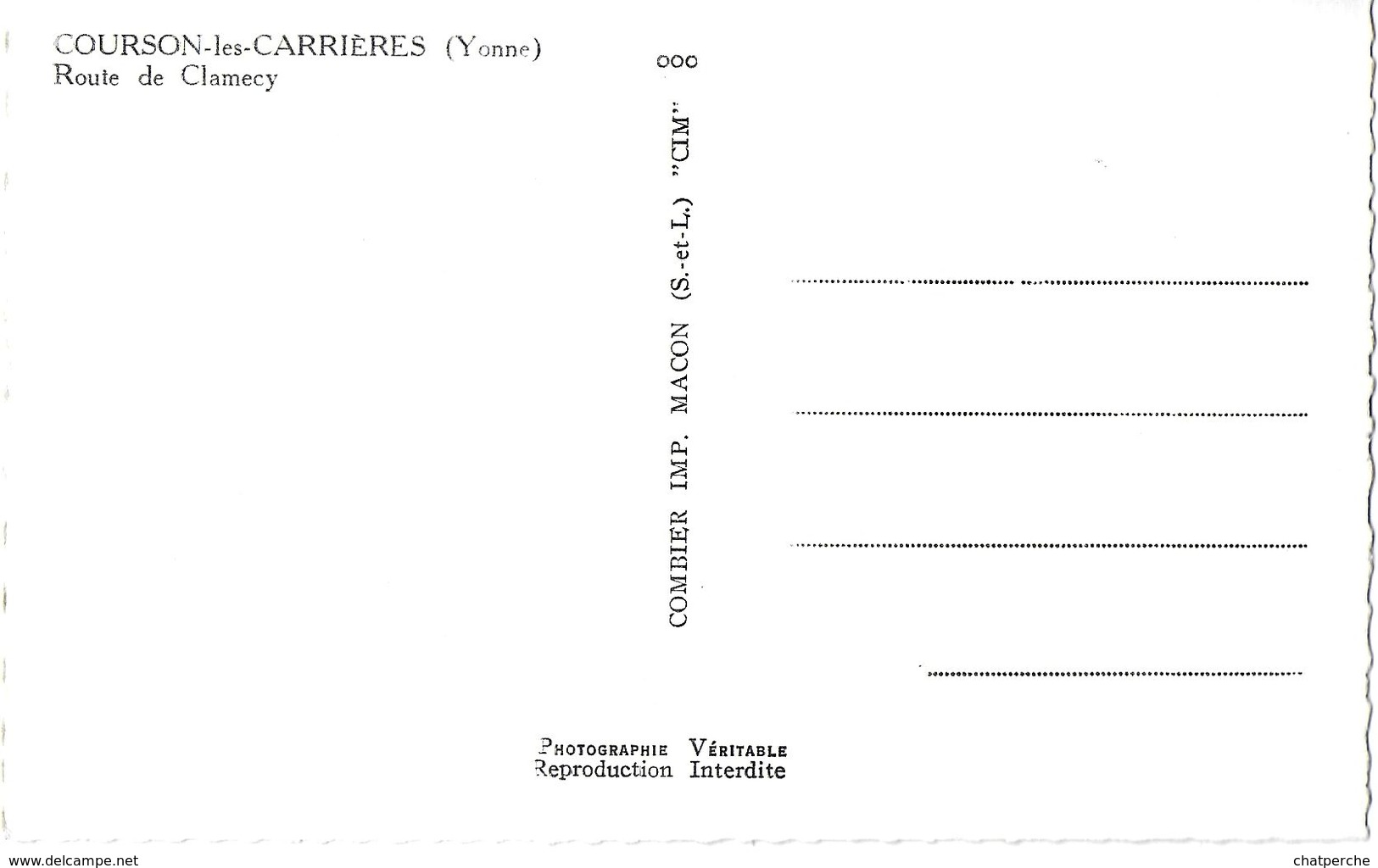 COURSON-LES-CARRIÈRES 89 YONNE ROUTE DE CLAMECY  EDIT. CIM - Courson-les-Carrières