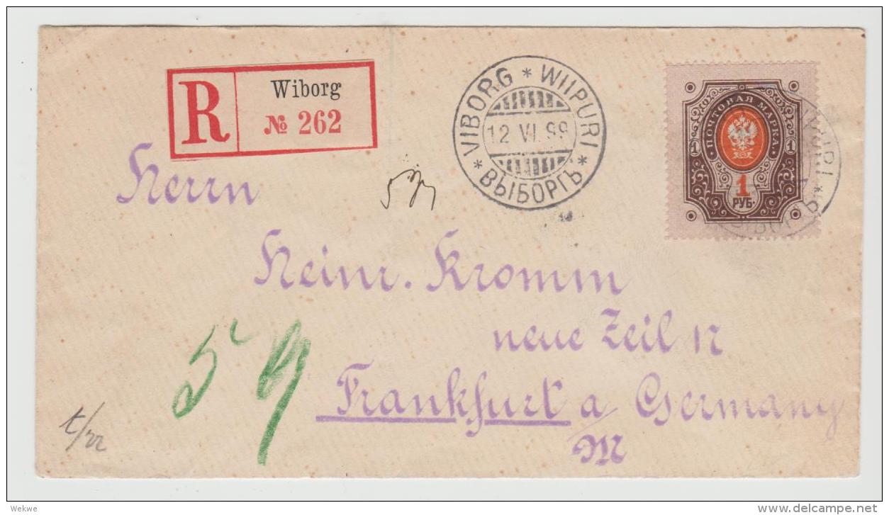 FS049 / FINNLAND -  Facit 45 / Mi.Nr. 45.Mit Russischen Stempel 12.5.99 Ex  Viborg, Einschreiben. - Storia Postale