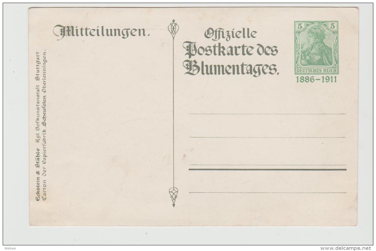 WTB137 / WÜRTTEMBERG  Silberhochzeit. Württ. Königspaar 1911, Sonderkarte Mit Nelken - Ganzsachen