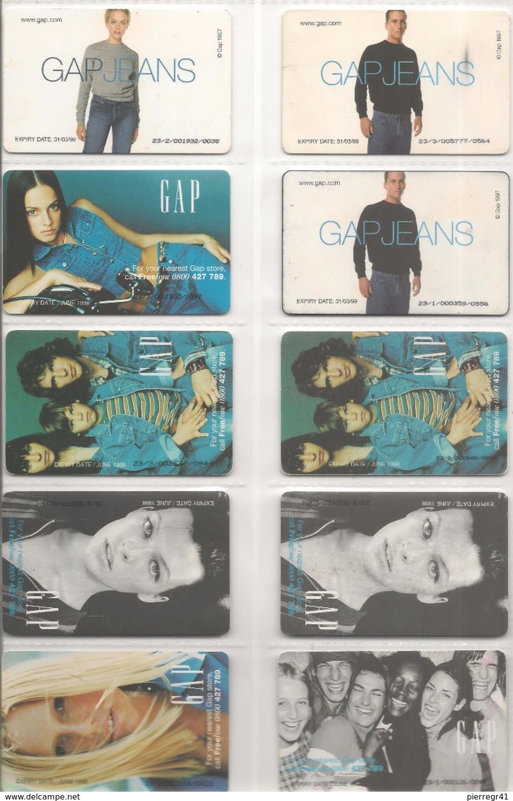 10-CARTES+PUCE-BRITISH TELECOM-5£/10£/20£-SERIE-VETEMENTS GAP-UTIL-TBE-RARE - Collections