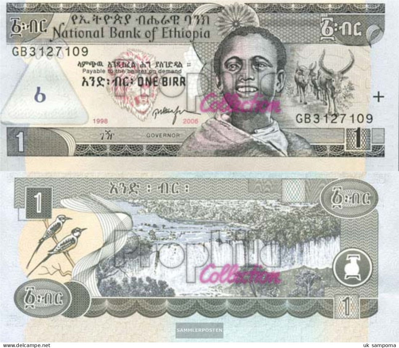 Ethiopia Pick-number: 46d Uncirculated 2006 1 Birr - Ethiopie