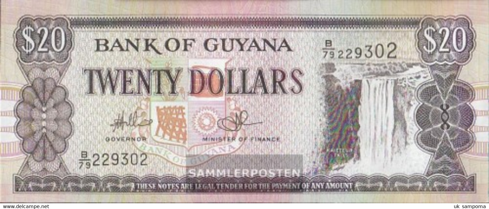 Guyana Pick-number: 30e, Signature 14 Uncirculated 2006 20 Dollars - Guyana