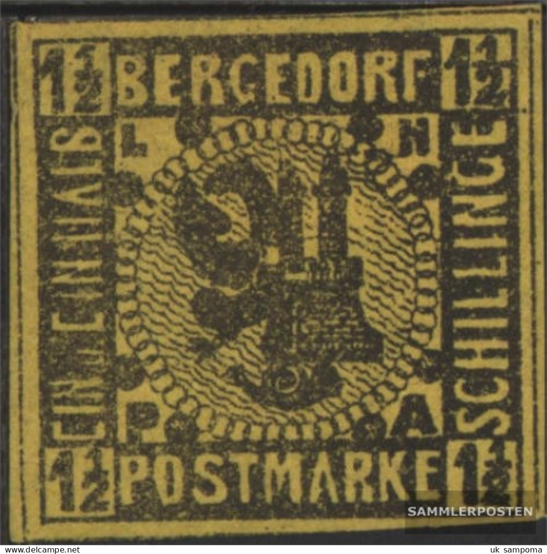 Bergedorf 3ND New- Or. Reproduction Unused 1887 Crest - Bergedorf