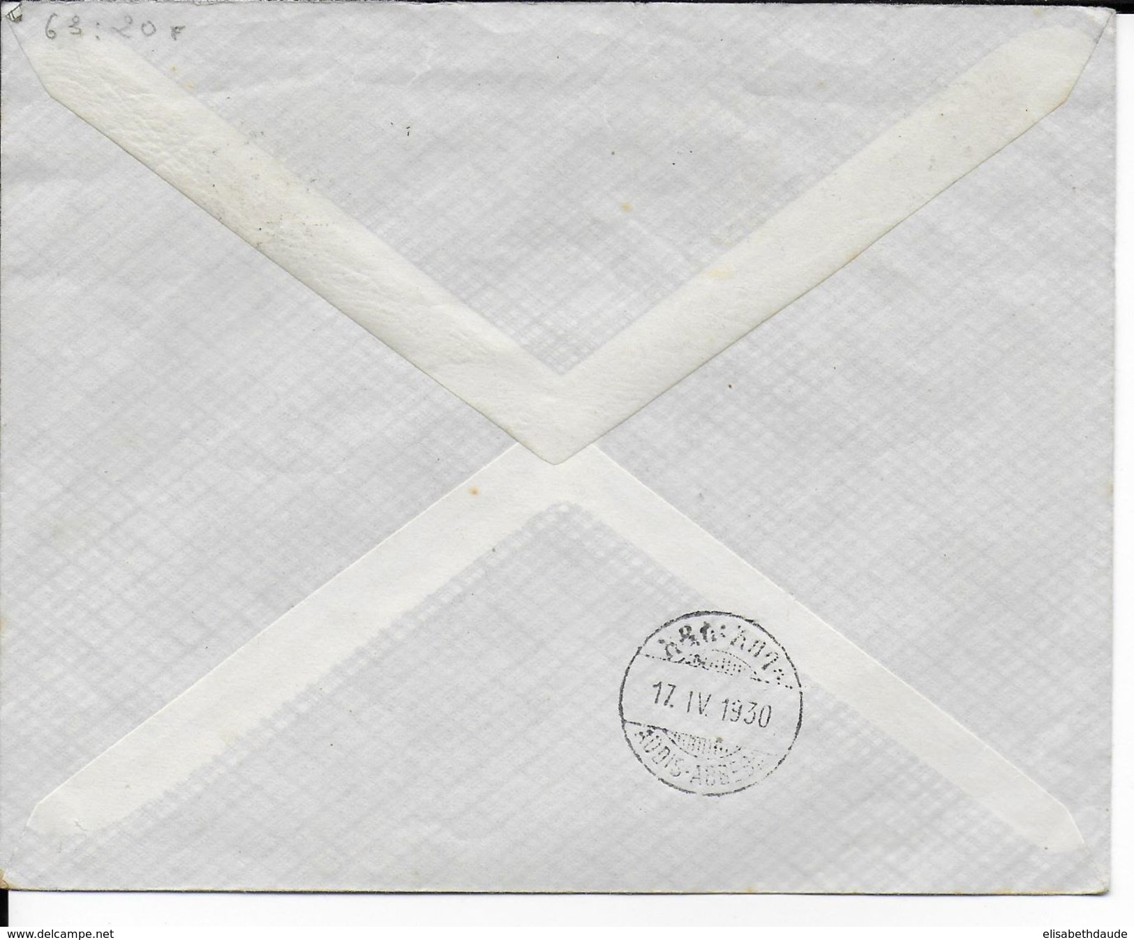 1930 - ENVELOPPE De DJIBOUTI (SOMALIS) => ADDIS (ETHIOPIE) - 2° SERVICE AVION - Storia Postale